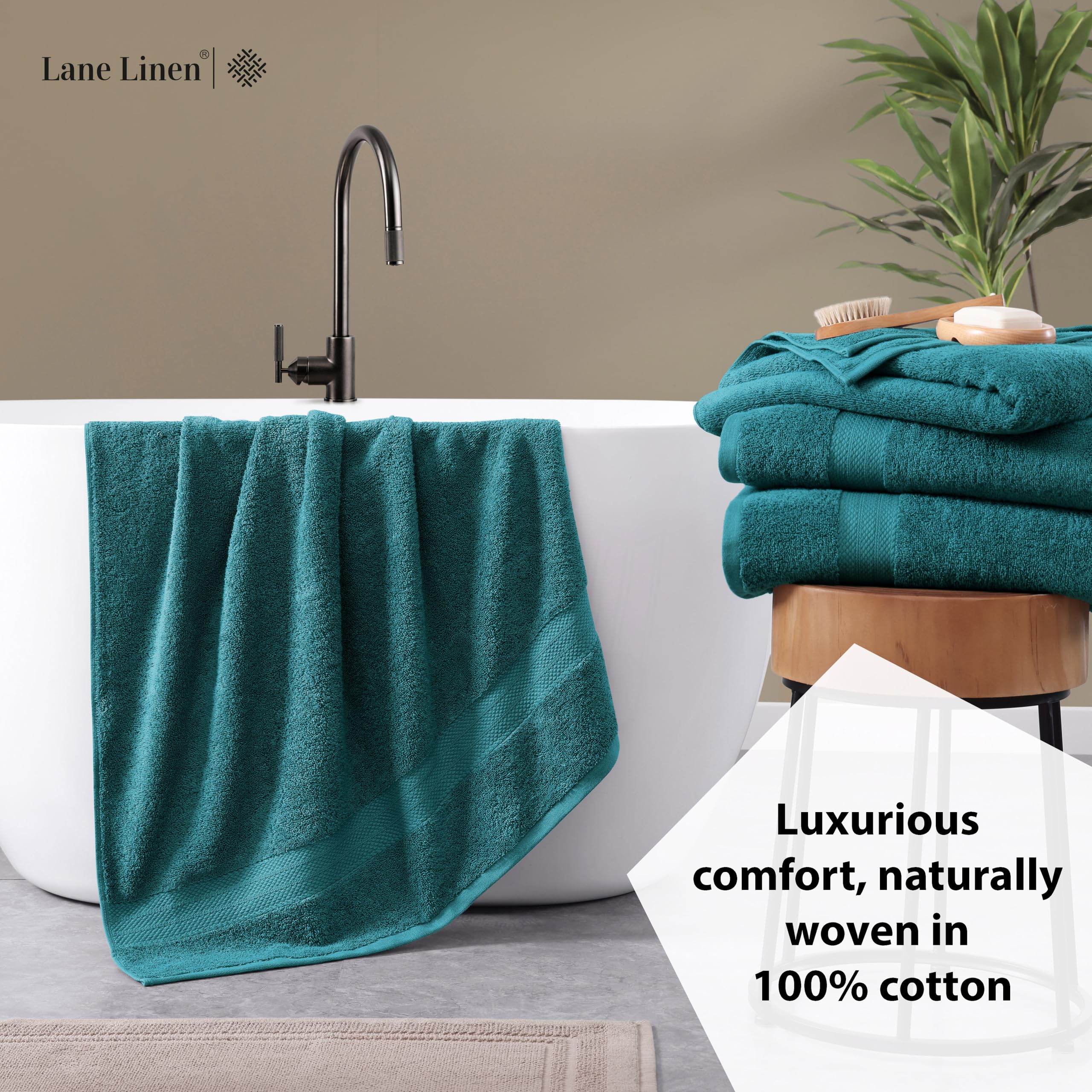 Foto 5 pulgar | Toallas De Baño Lane Linen 100% Algodón Extra Grandes (paquete De 4) - Venta Internacional.