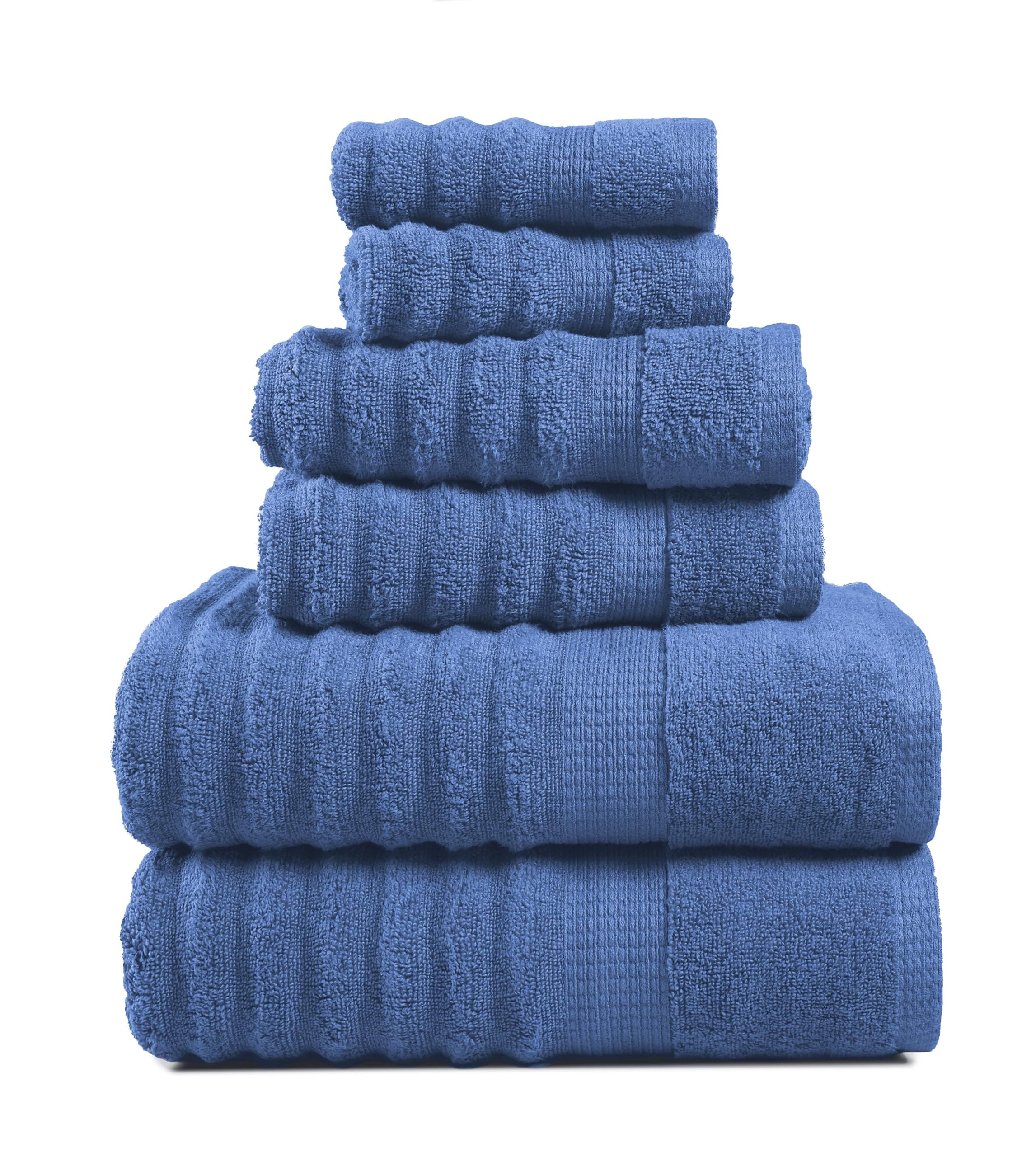 Juego De Toallas De Baño Lane Linen, Lujosas, Acanaladas, 100% Algodón, 6 Piezas - Venta Internacional. $817