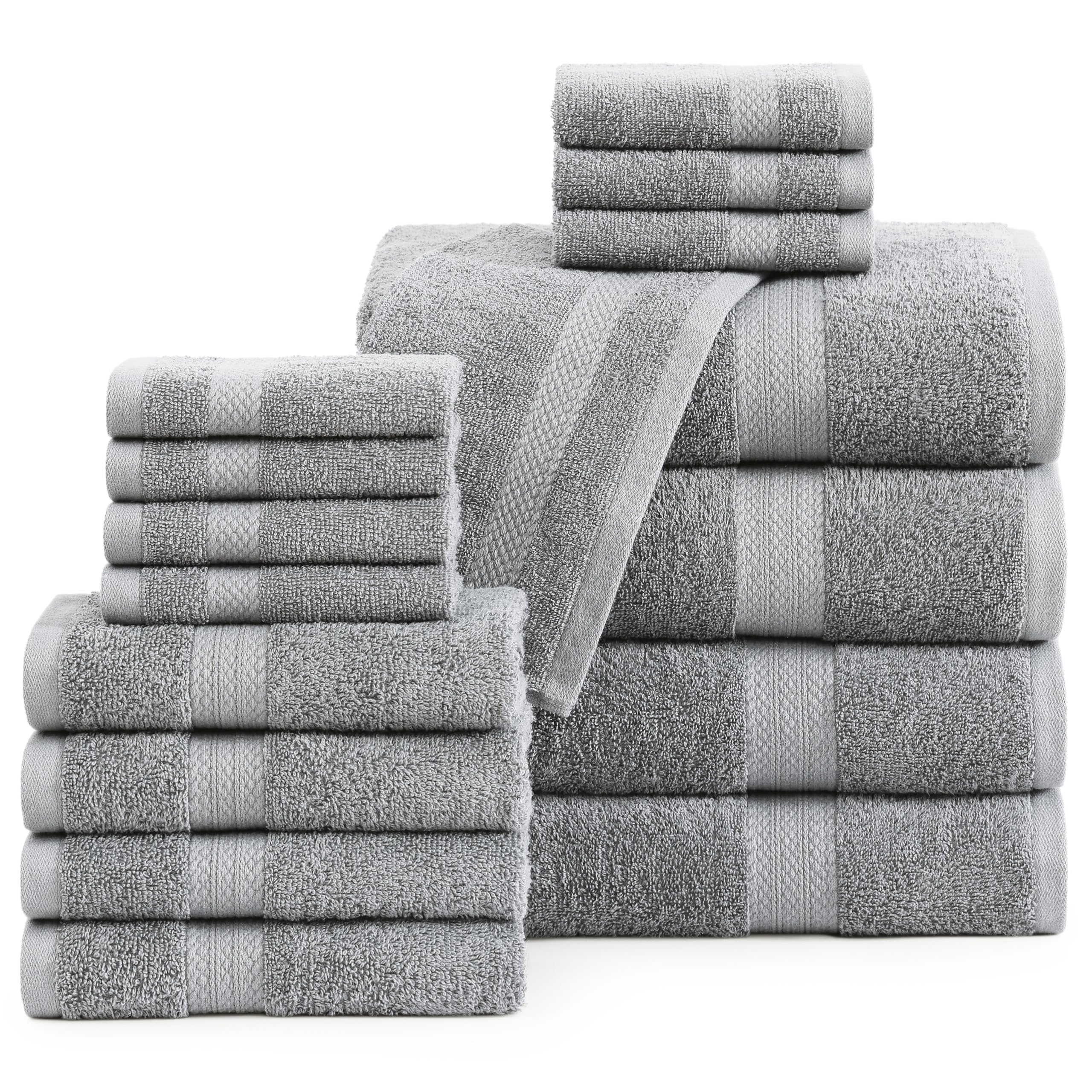 Juego De Toallas De Baño Lane Linen Luxury Grey Algodón, 16 Piezas, 600 G/m² - Venta Internacional.