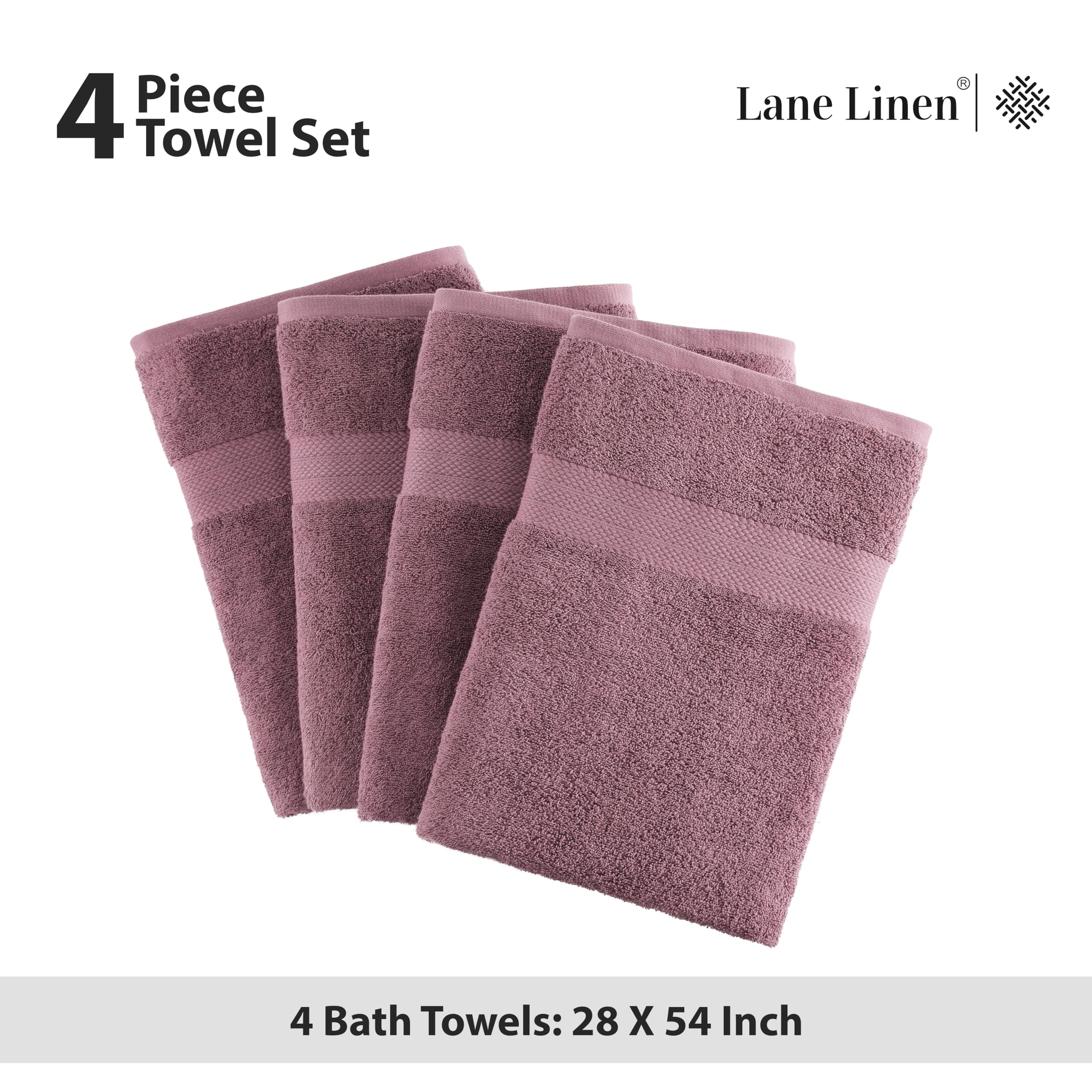 Foto 6 pulgar | Toallas De Baño Lane Linen, 100% Algodón (paquete De 4), Ultrasuaves, 550 G/m² - Venta Internacional.