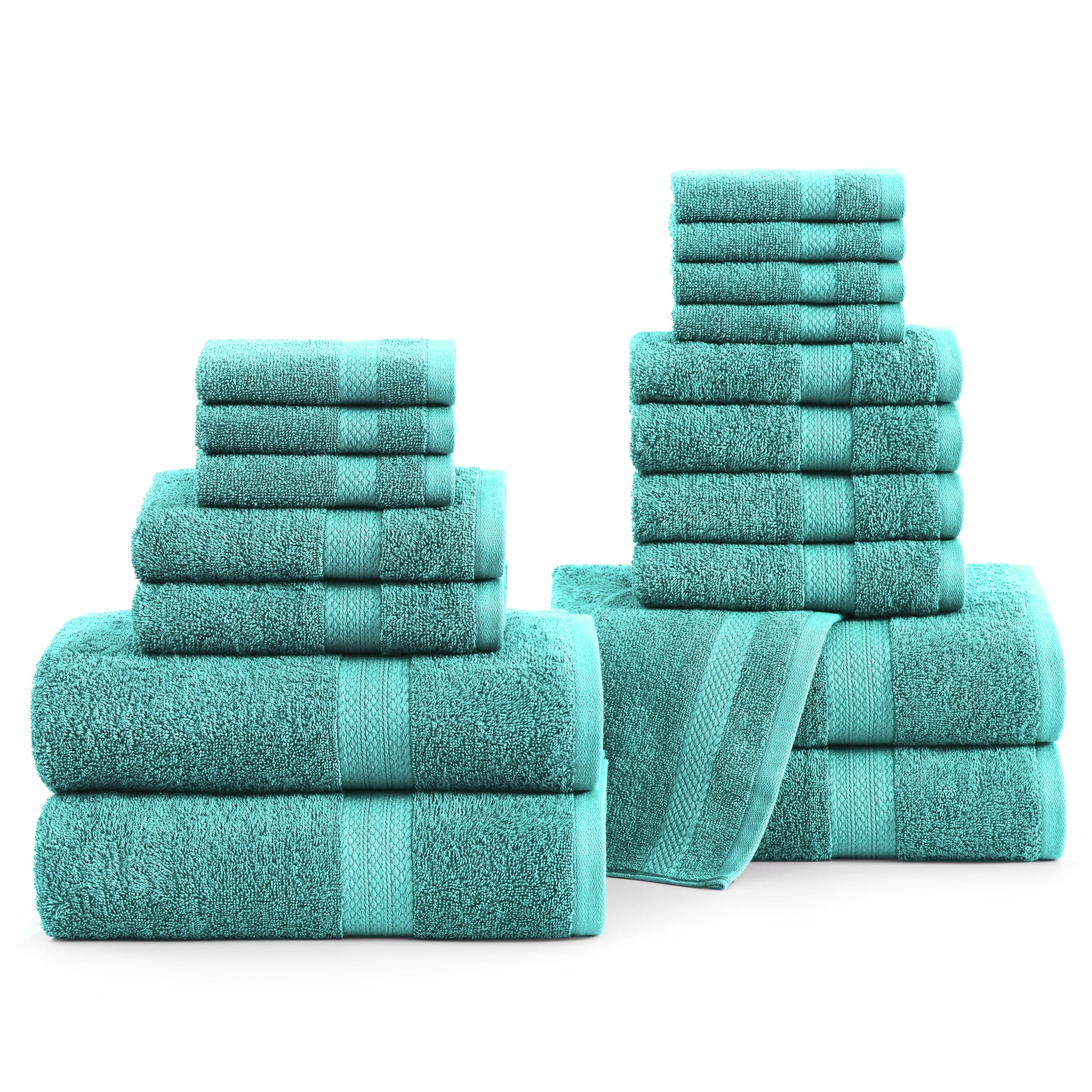 Juego De Toallas De Baño Lane Linen, 18 Unidades, 100% Algodón, Turquesa - Venta Internacional. $1,587