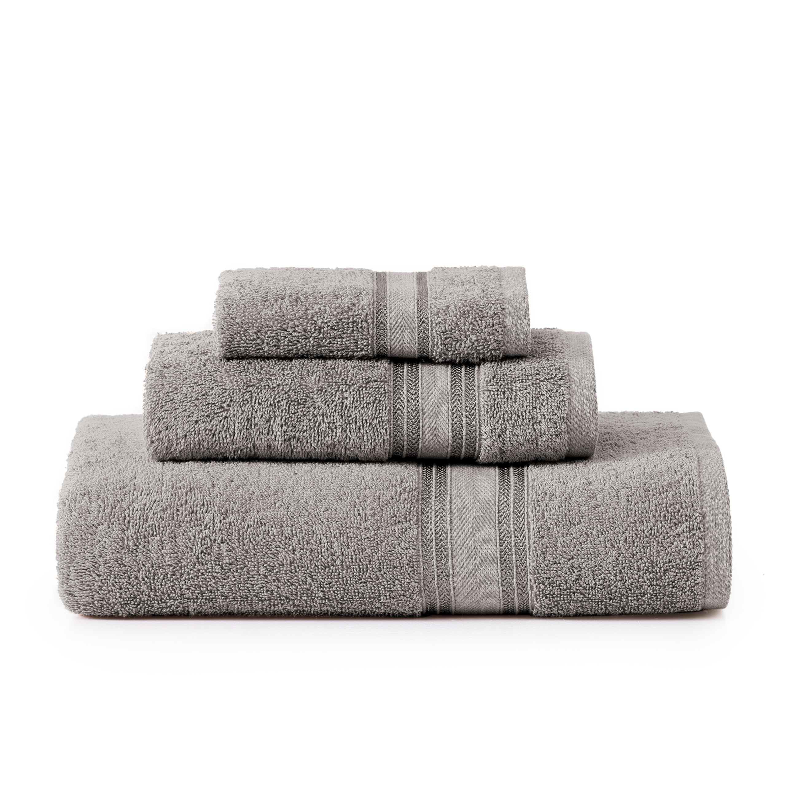 Foto 1 | Juego De Toallas De Baño Lane Linen Luxury, 3 Piezas, 100% Algodón, Color Gris - Venta Internacional.