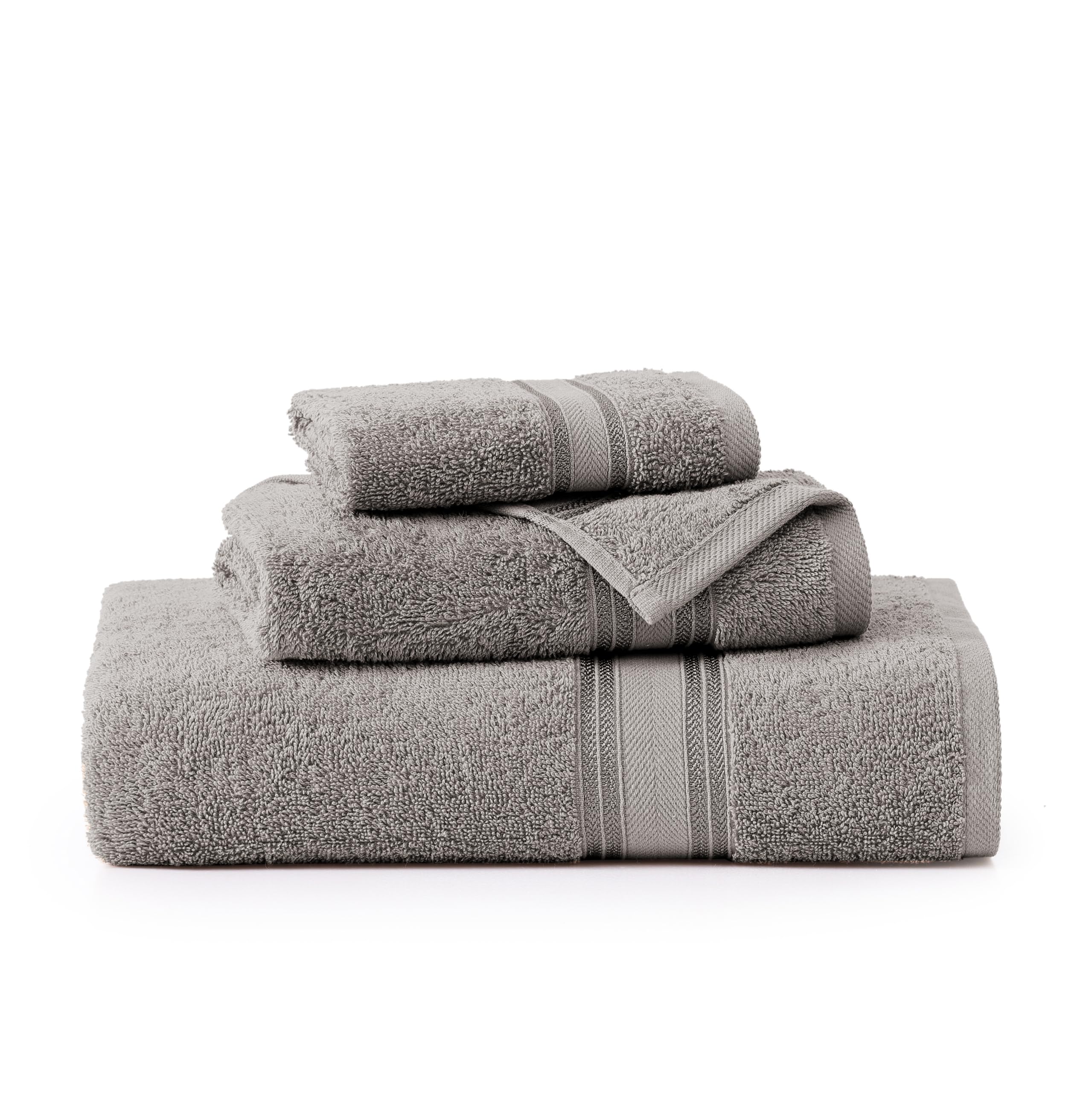 Foto 3 pulgar | Juego De Toallas De Baño Lane Linen Luxury, 3 Piezas, 100% Algodón, Color Gris - Venta Internacional.