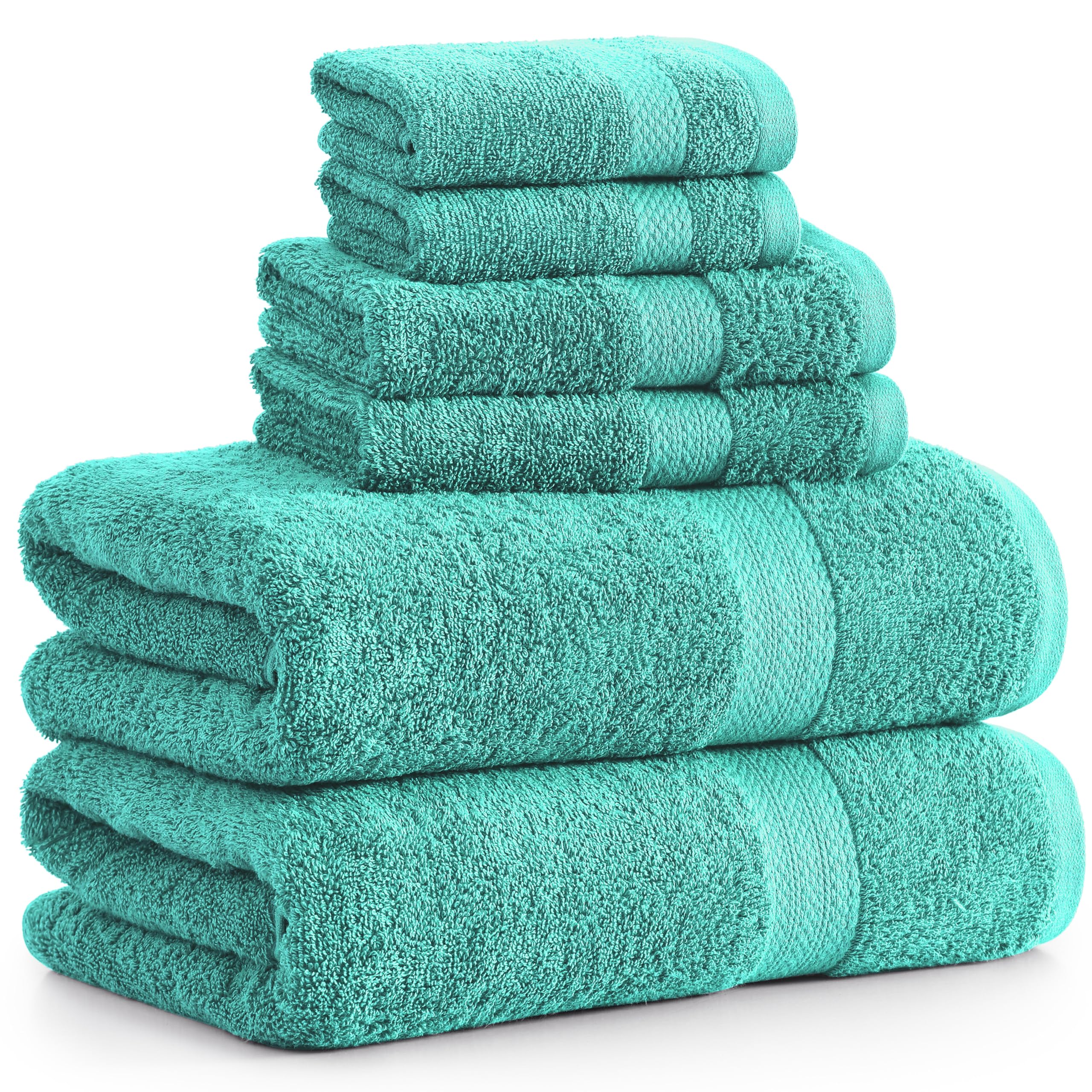 Juego De Toallas De Baño Lane Linen, 100% Algodón, 600 G/m², 6 Unidades, Verde Azulado - Venta Internacional. $1,057