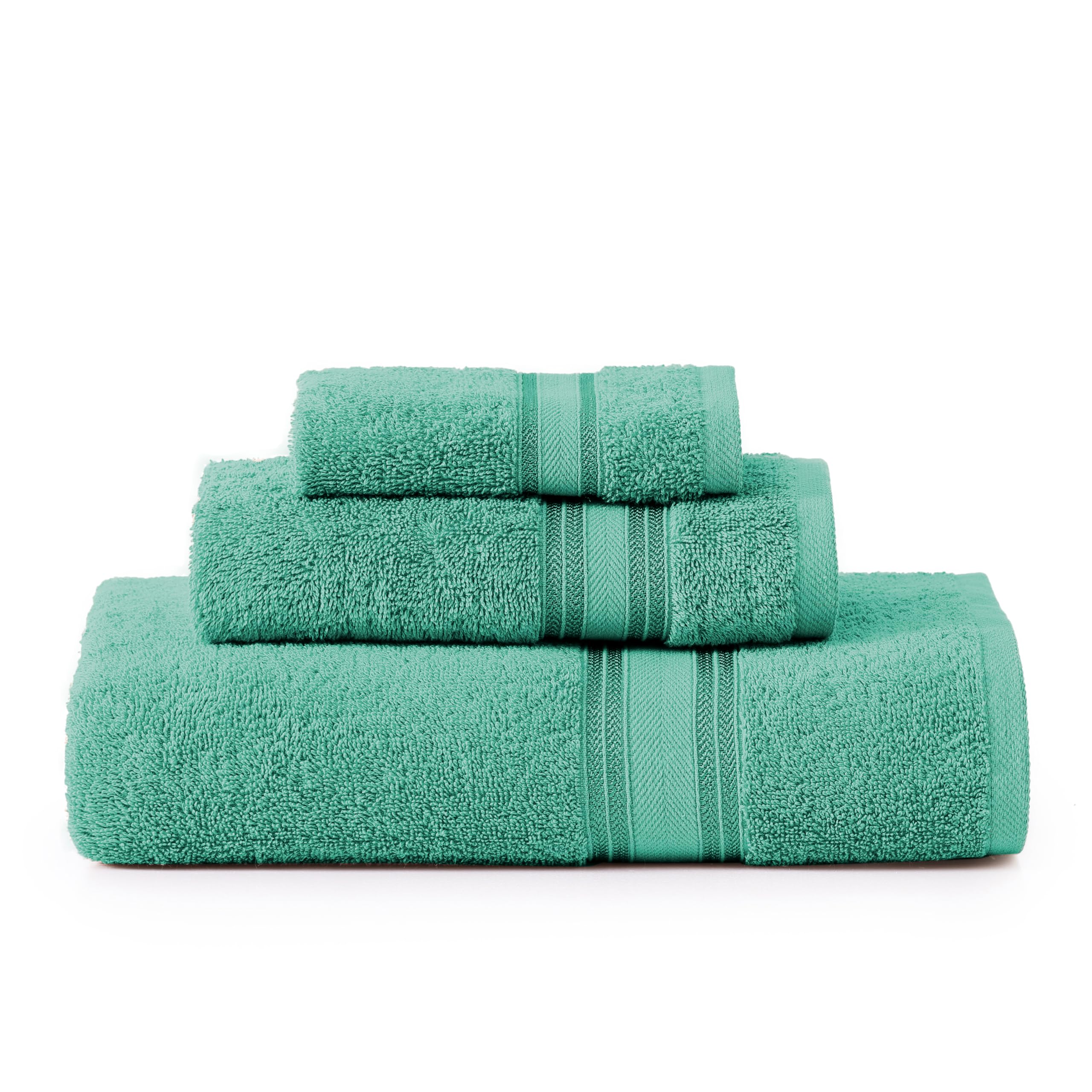 Juego De Toallas Lane Linen Luxury Bath De 3 Piezas, 100% Algodón, Verde Azulado - Venta Internacional.