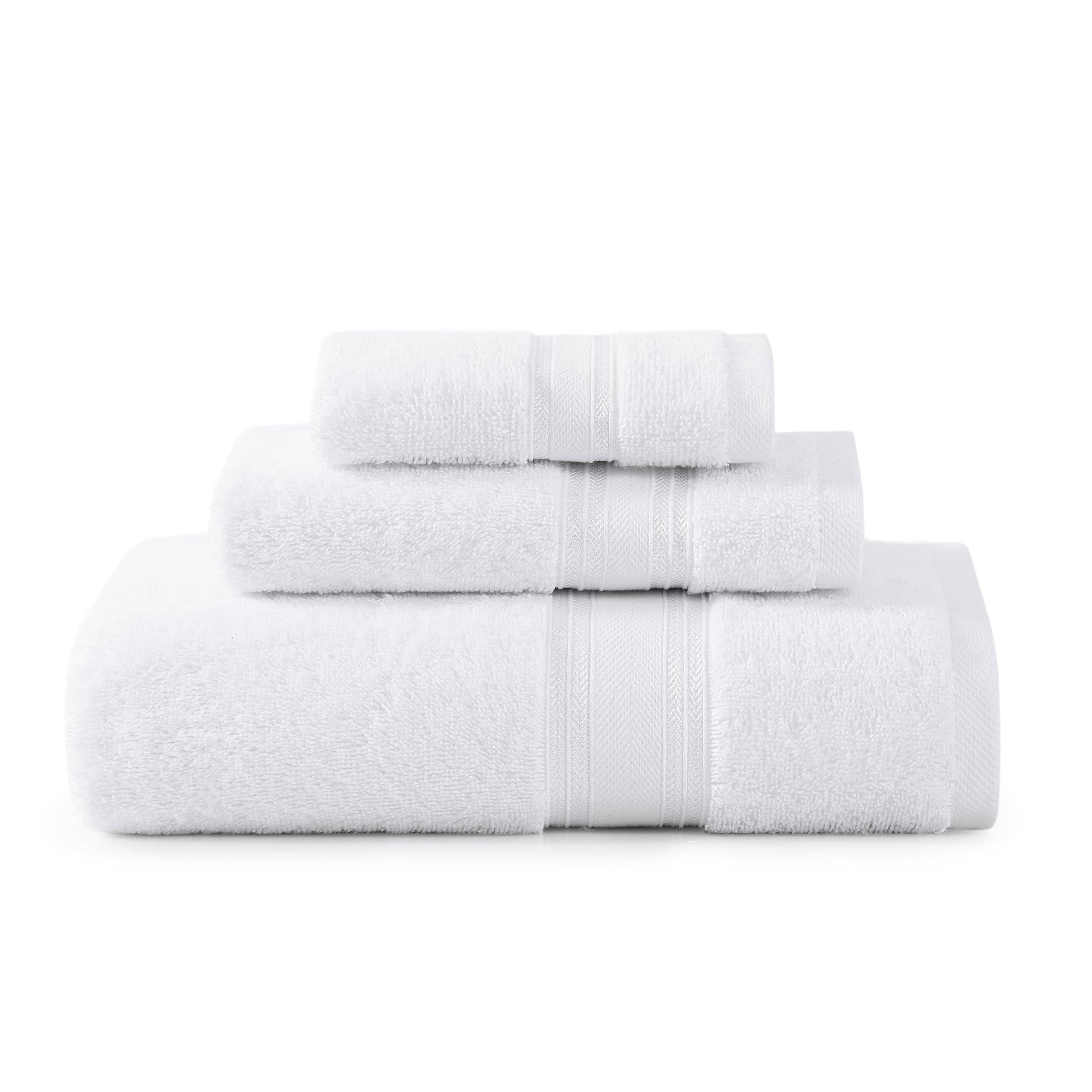 Juego De Toallas Lane Linen Luxury, 3 Piezas, 100% Algodón, Color Blanco - Venta Internacional. $621