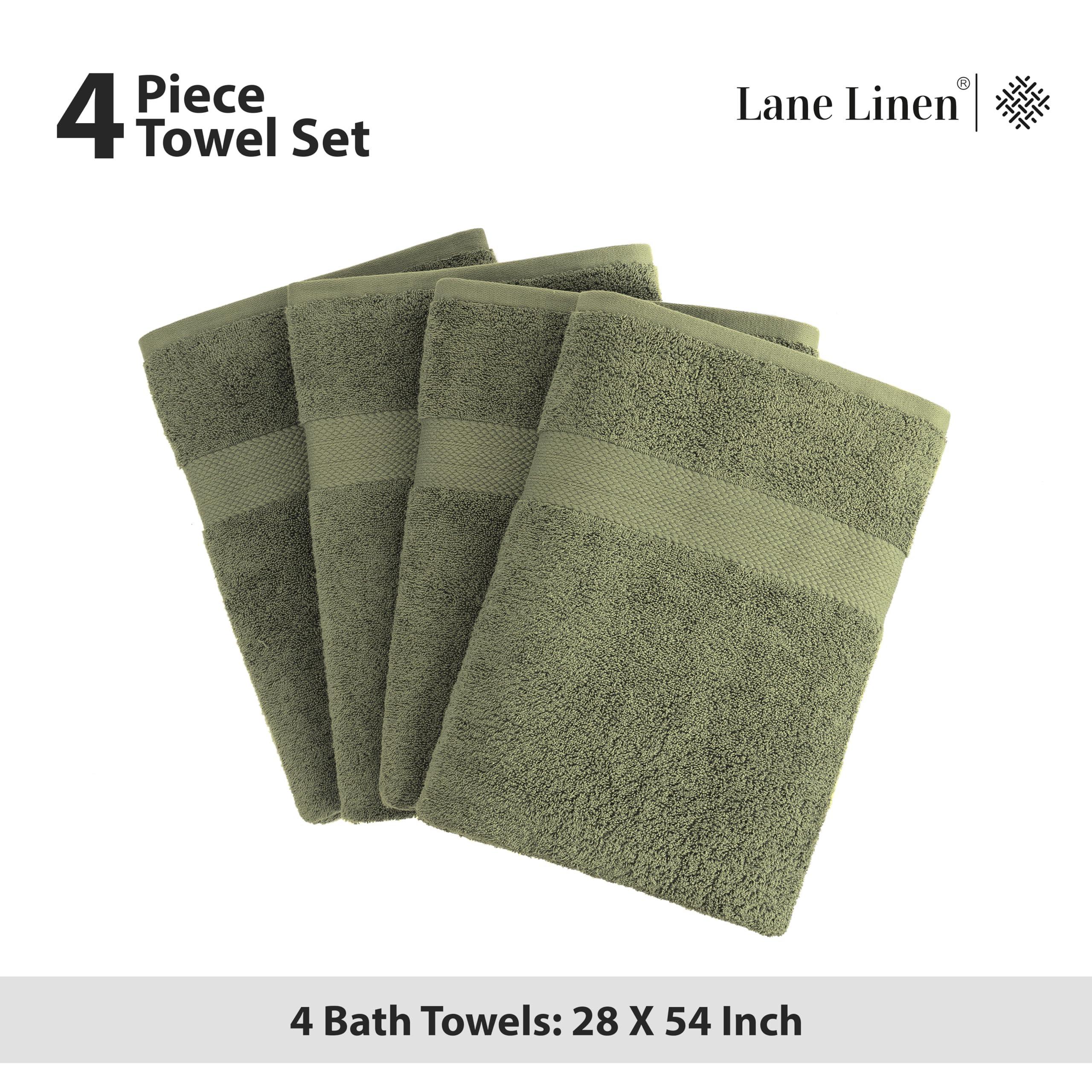 Foto 5 | Juego De Toallas De Baño Lane Linen Extra Grande, 100% Algodón (4 X 70 X 140 Cm) - Venta Internacional.