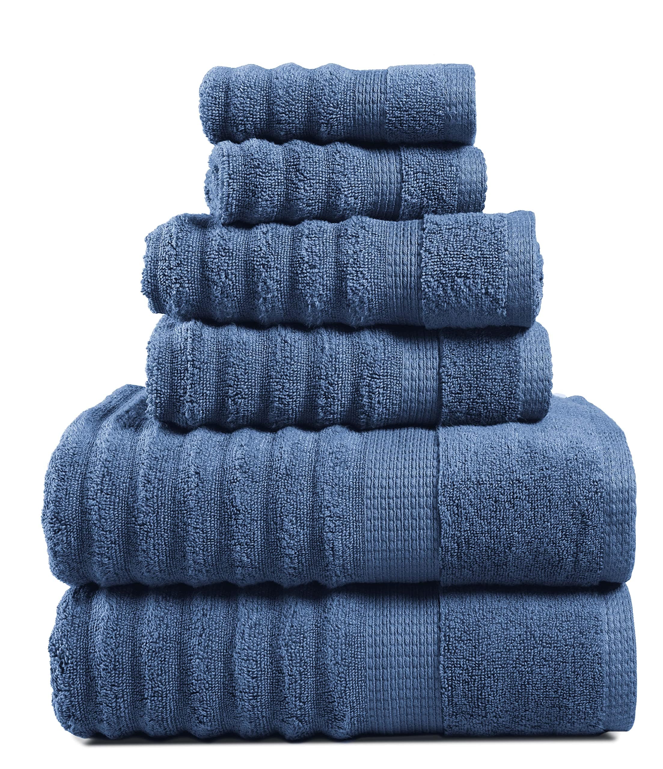 Juego De 6 Toallas De Baño Lane Linen Luxury, 100% Algodón, De Mezclilla - Venta Internacional. $835