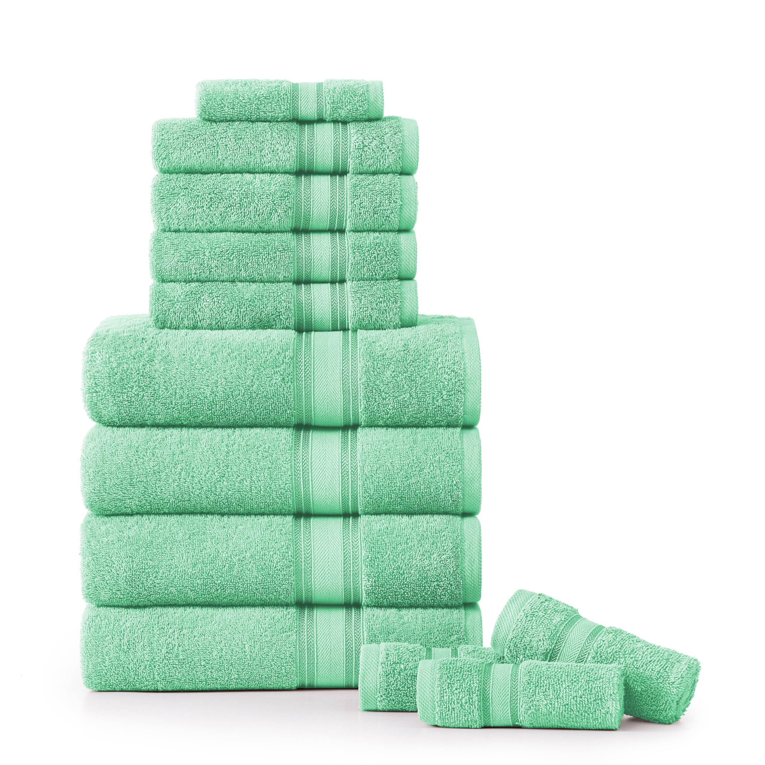 Juego De Toallas De Baño Lane Linen Luxury, 12 Piezas, 100% Algodón, Aguamarina - Venta Internacional. $1,764