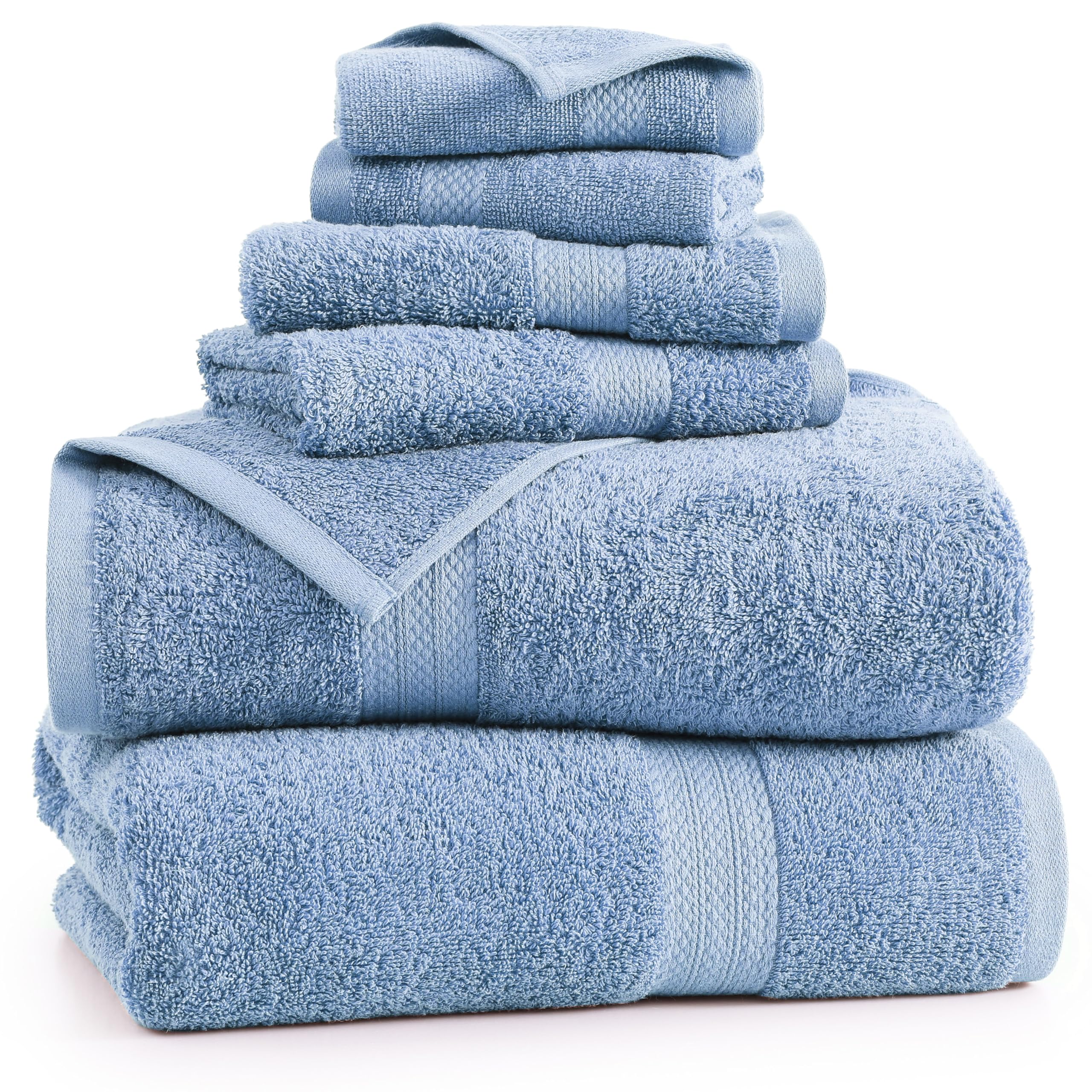 Foto 2 | Juego De Toallas De Baño Lane Linen, 100% Algodón, 600 G/m², 6 Piezas, Azul - Venta Internacional.