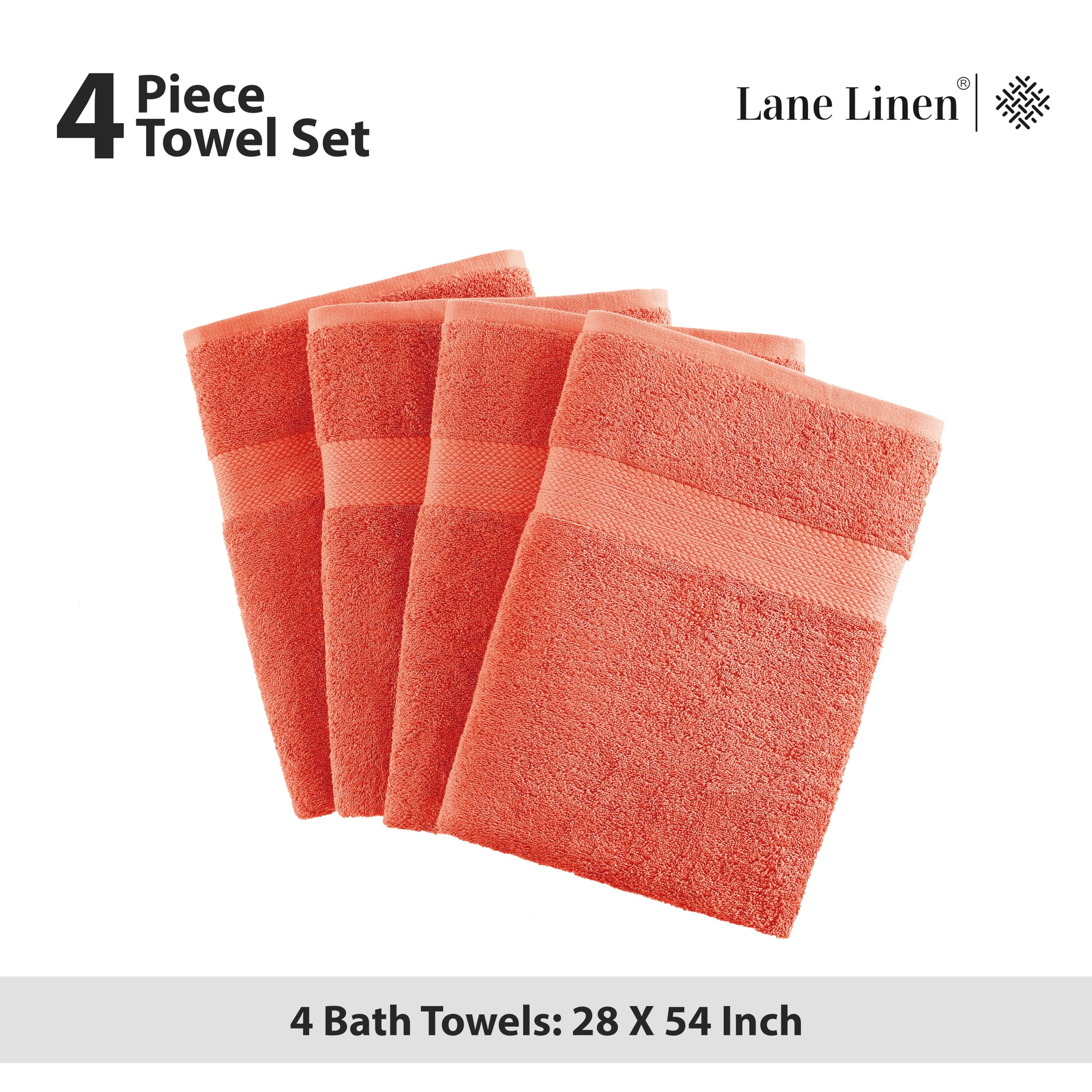 Foto 6 pulgar | Juego De Toallas De Baño Lane Linen, Paquete De 4 Unidades, 100% Algodón, Secado Rápido, 550 G/m² - Venta Internacio