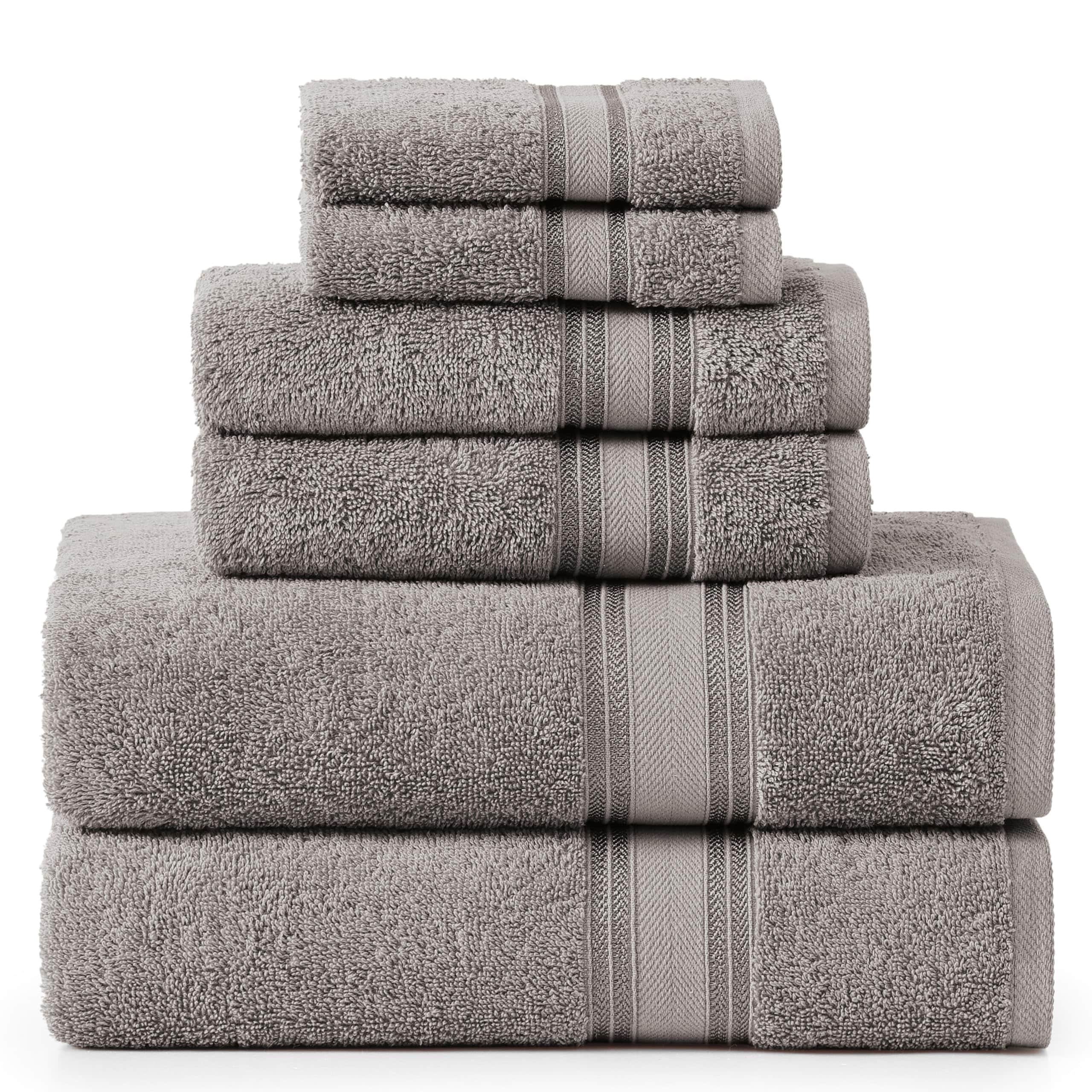 Juego De Toallas Lane Linen Luxury De 6 Piezas, 100% Algodón, Color Gris Espacial - Venta Internacional. $953