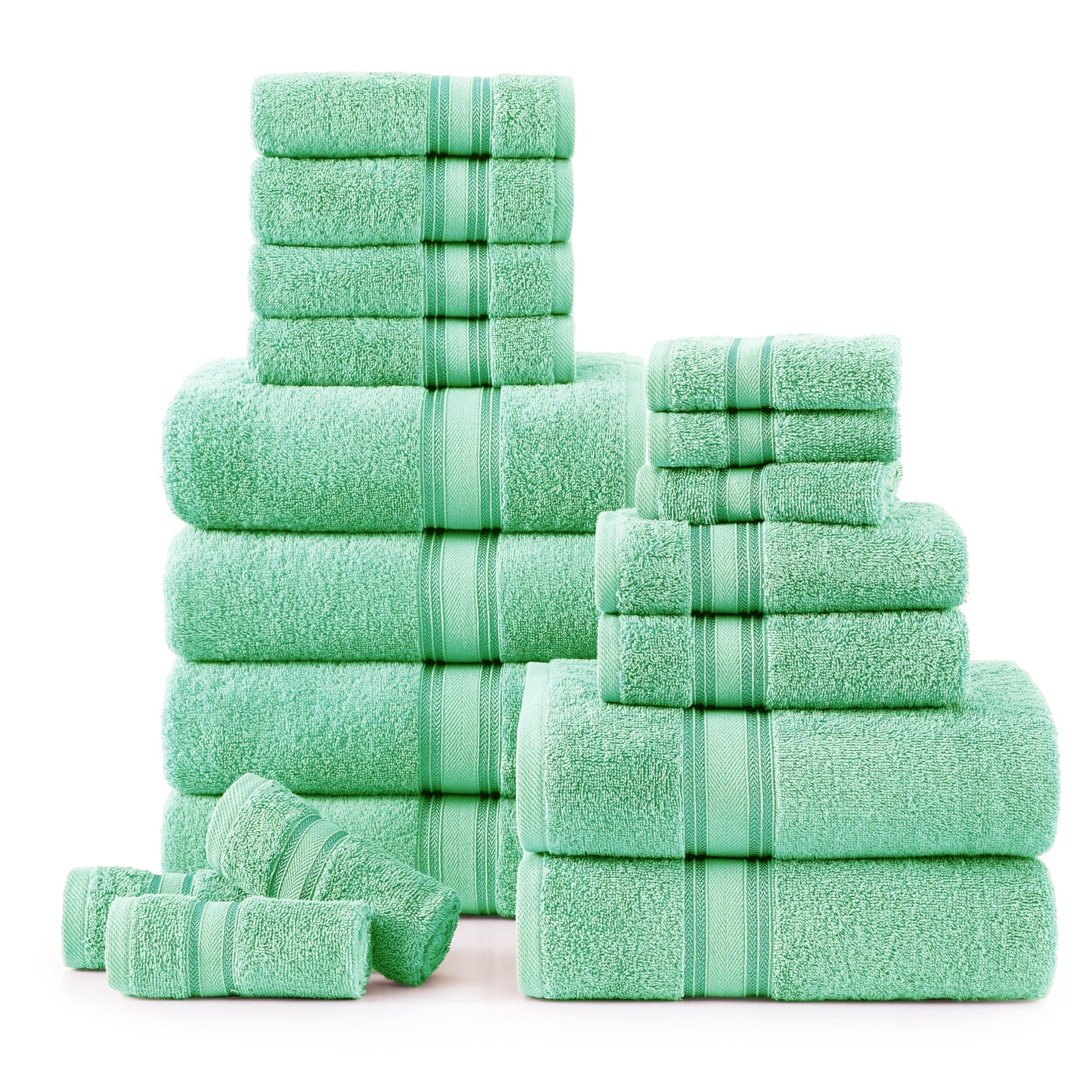 Juego De Toallas Lane Linen Luxury, 100% Algodón, 18 Piezas, Aqua Sky - Venta Internacional. $2,210