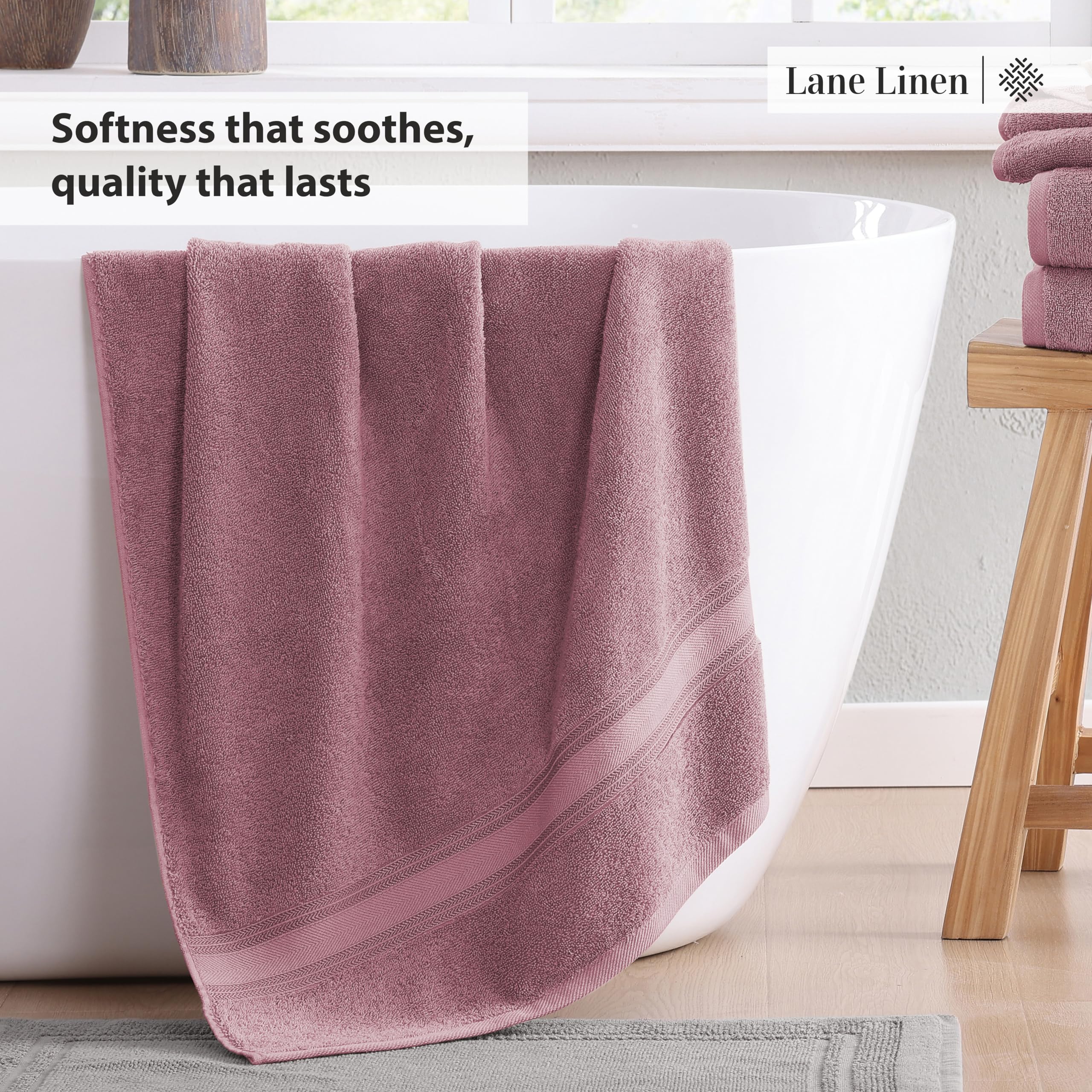 Foto 4 | Juego De Toallas De Baño Lane Linen Luxury, 3 Piezas, 100% Algodón - Venta Internacional.