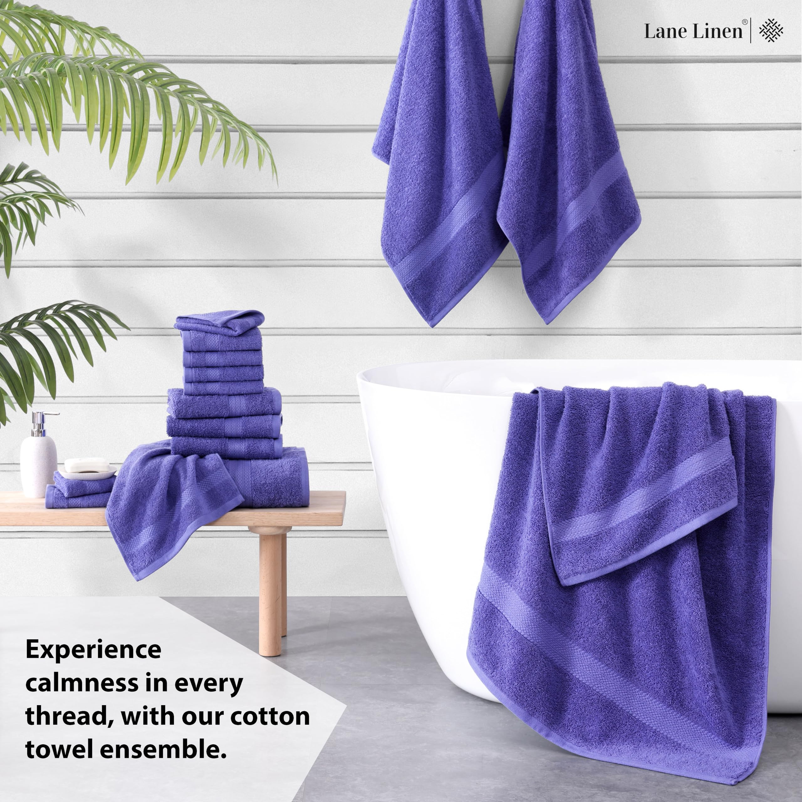 Foto 4 pulgar | Juego De Toallas De Baño Lane Linen, 16 Unidades, 100% Algodón, 600 G/m², Azul Irlandés - Venta Internacional.