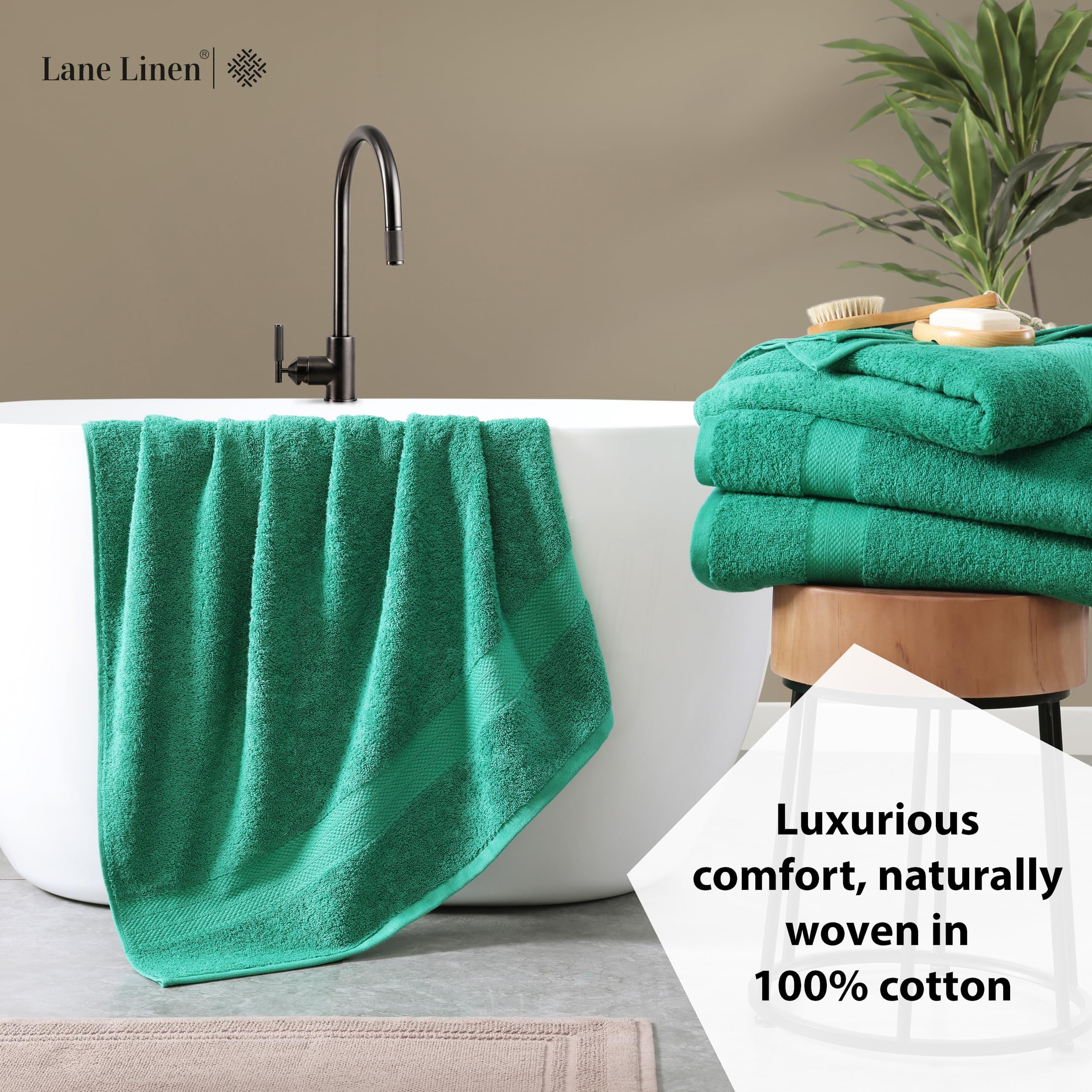 Foto 5 pulgar | Juego De Toallas De Baño Lane Linen, 100% Algodón, Paquete De 4 Unidades, Extra Grandes - Venta Internacional.