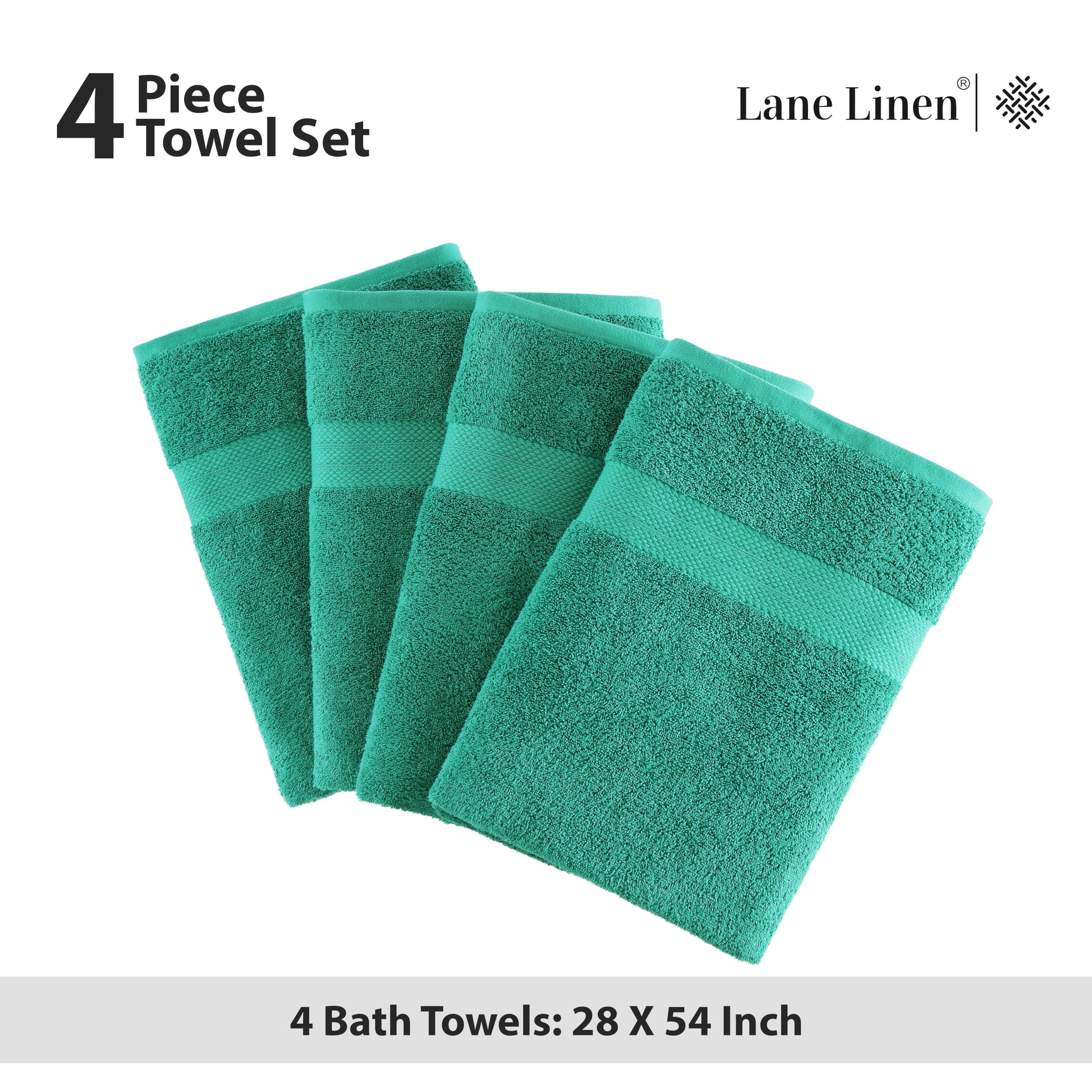 Foto 5 | Juego De Toallas De Baño Lane Linen, 100% Algodón, Paquete De 4 Unidades, Extra Grandes - Venta Internacional.