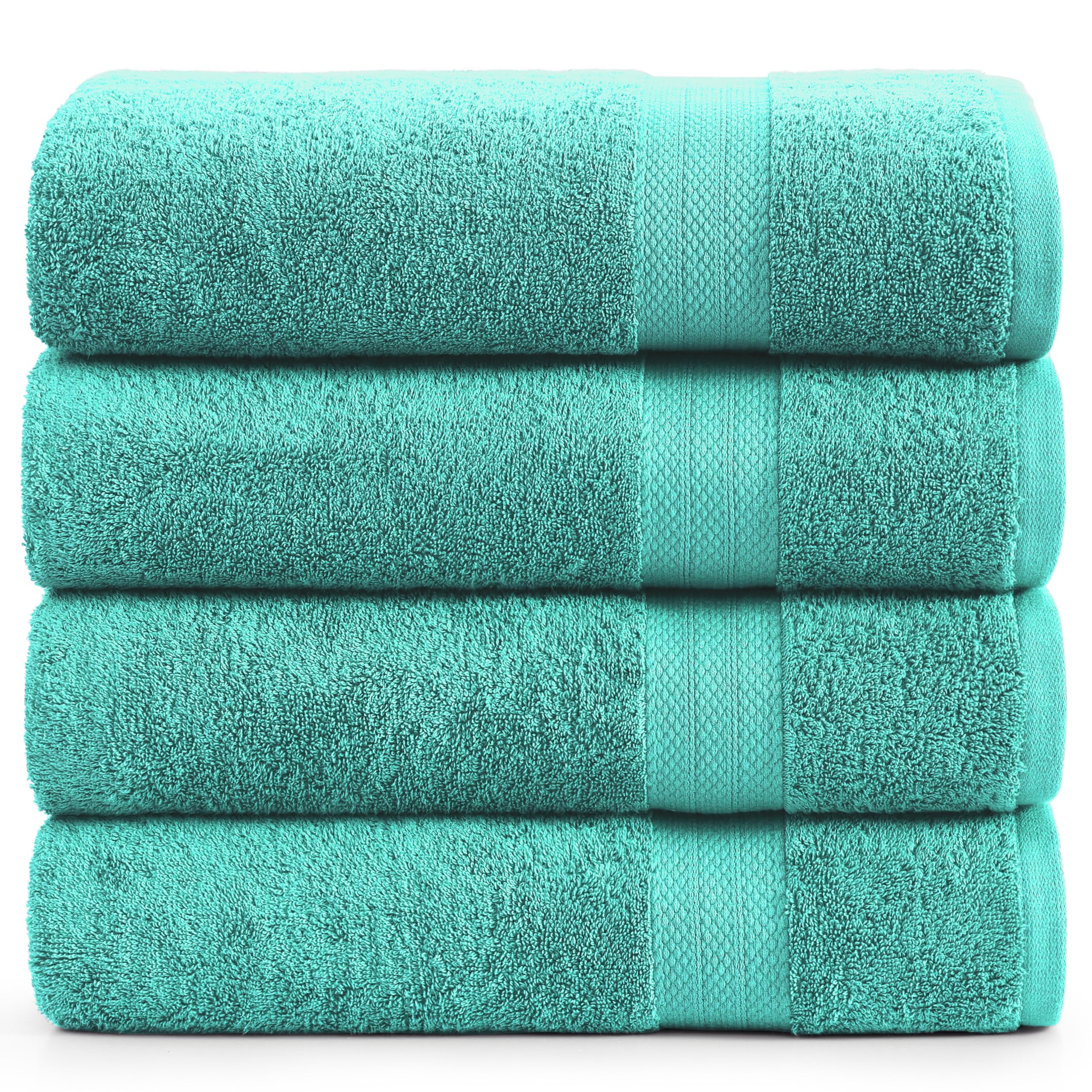 Juego De Toallas De Baño Lane Linen, 100% Algodón, Secado Rápido, Color Verde Azulado (4 X 70 X 140 Cm) - Venta $1,342