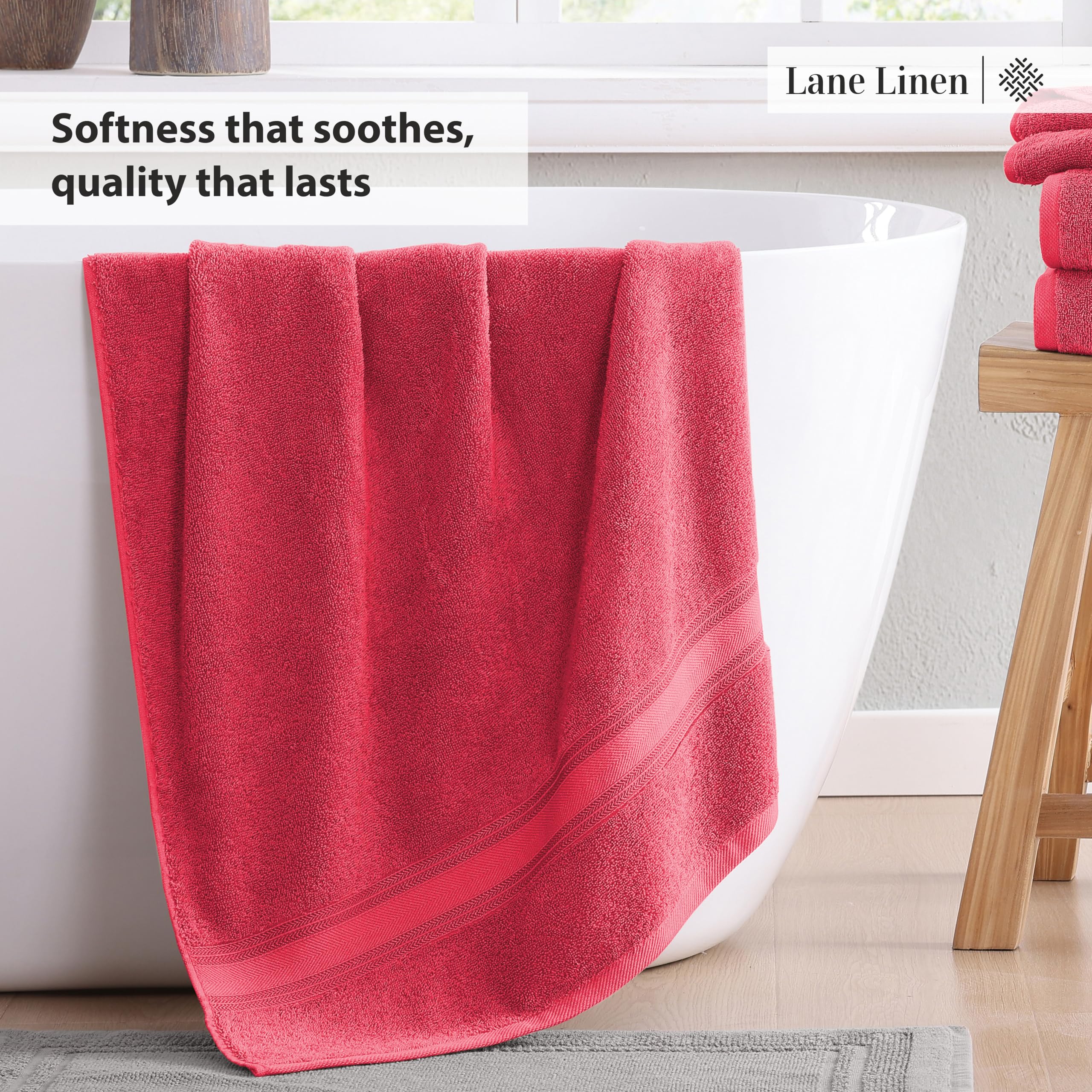 Foto 4 | Juego De Toallas De Baño Lane Linen Luxury, 3 Piezas, 100% Algodón - Venta Internacional.