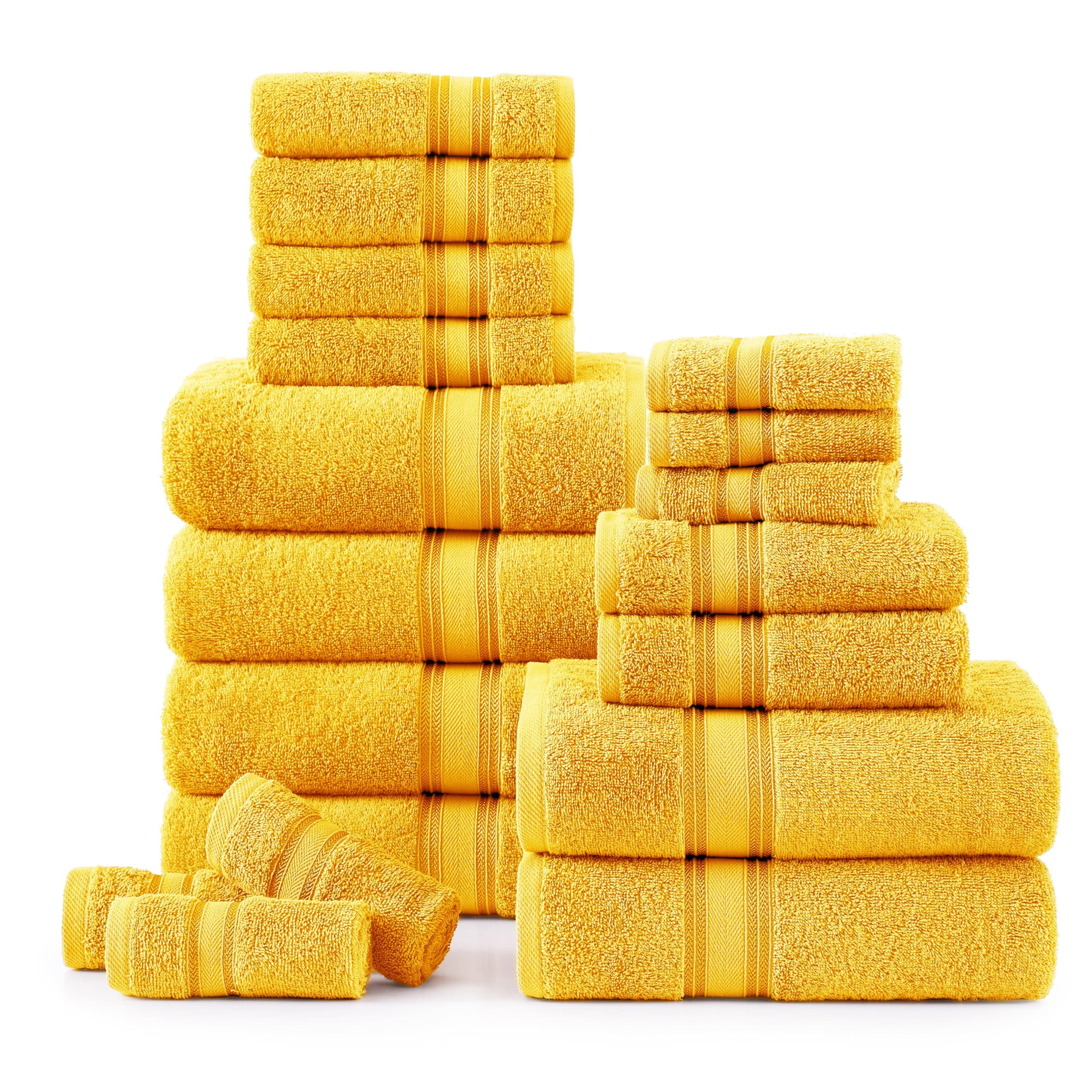 Juego De Toallas Lane Linen Luxury Bath, 18 Unidades, 100% Algodón Mimosa - Venta Internacional. $2,210