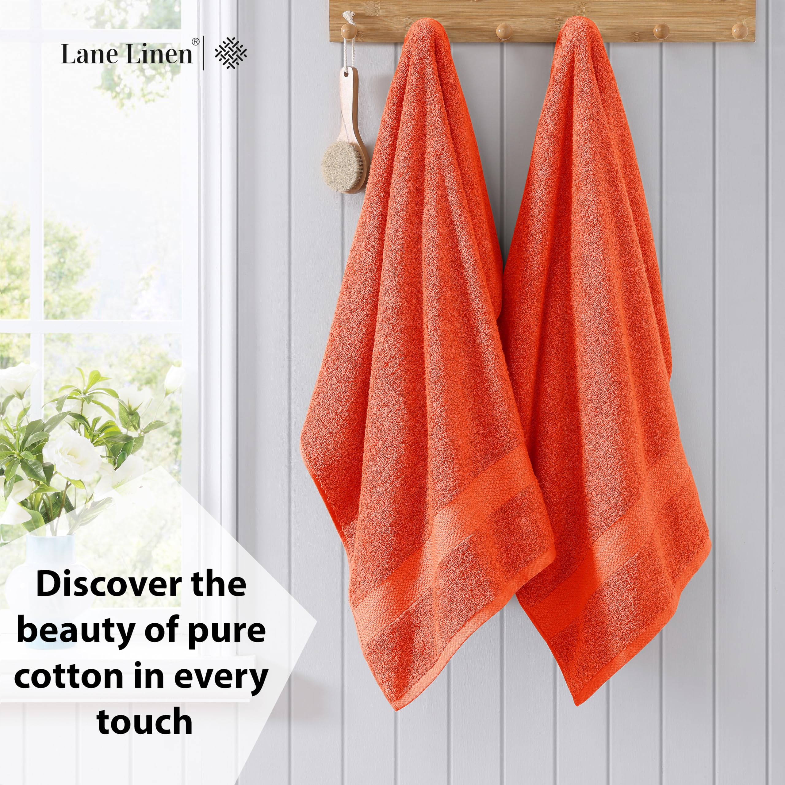 Foto 4 pulgar | Juego De Toallas De Baño Lane Linen Tiger Lily, 100% Algodón, 35 X 66 Cm, Paquete De 2 - Venta Internacional.