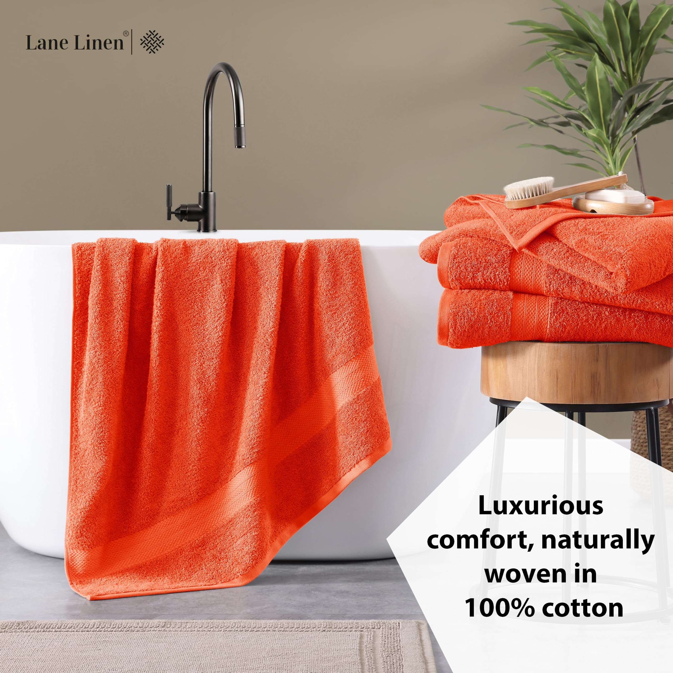 Foto 4 | Juego De Toallas De Baño Lane Linen Tiger Lily, 100% Algodón, 35 X 66 Cm, Paquete De 2 - Venta Internacional.