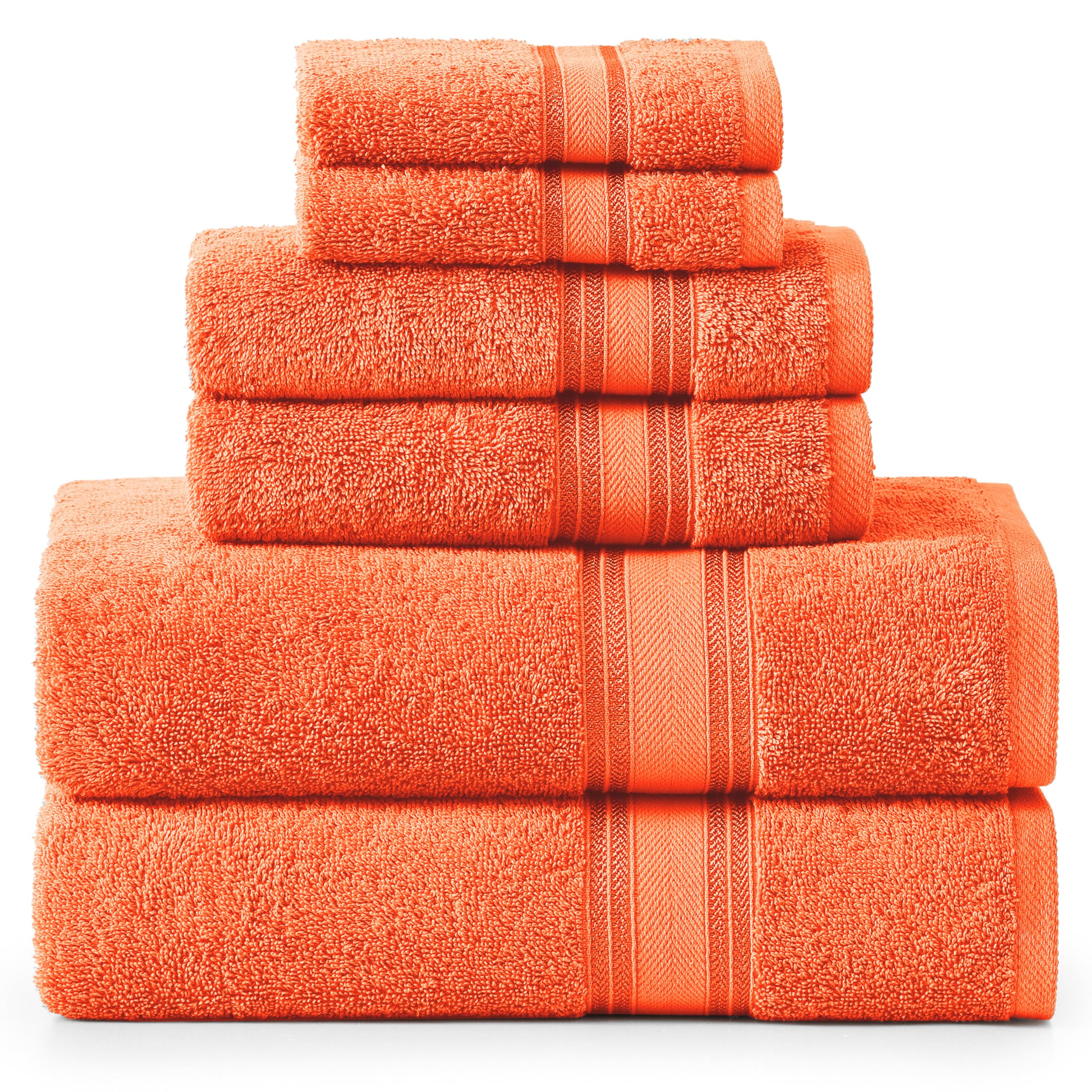 Juego De Toallas De Baño Lane Linen Luxury, 6 Piezas, 100% Algodón, Tiger Lily - Venta Internacional. $816