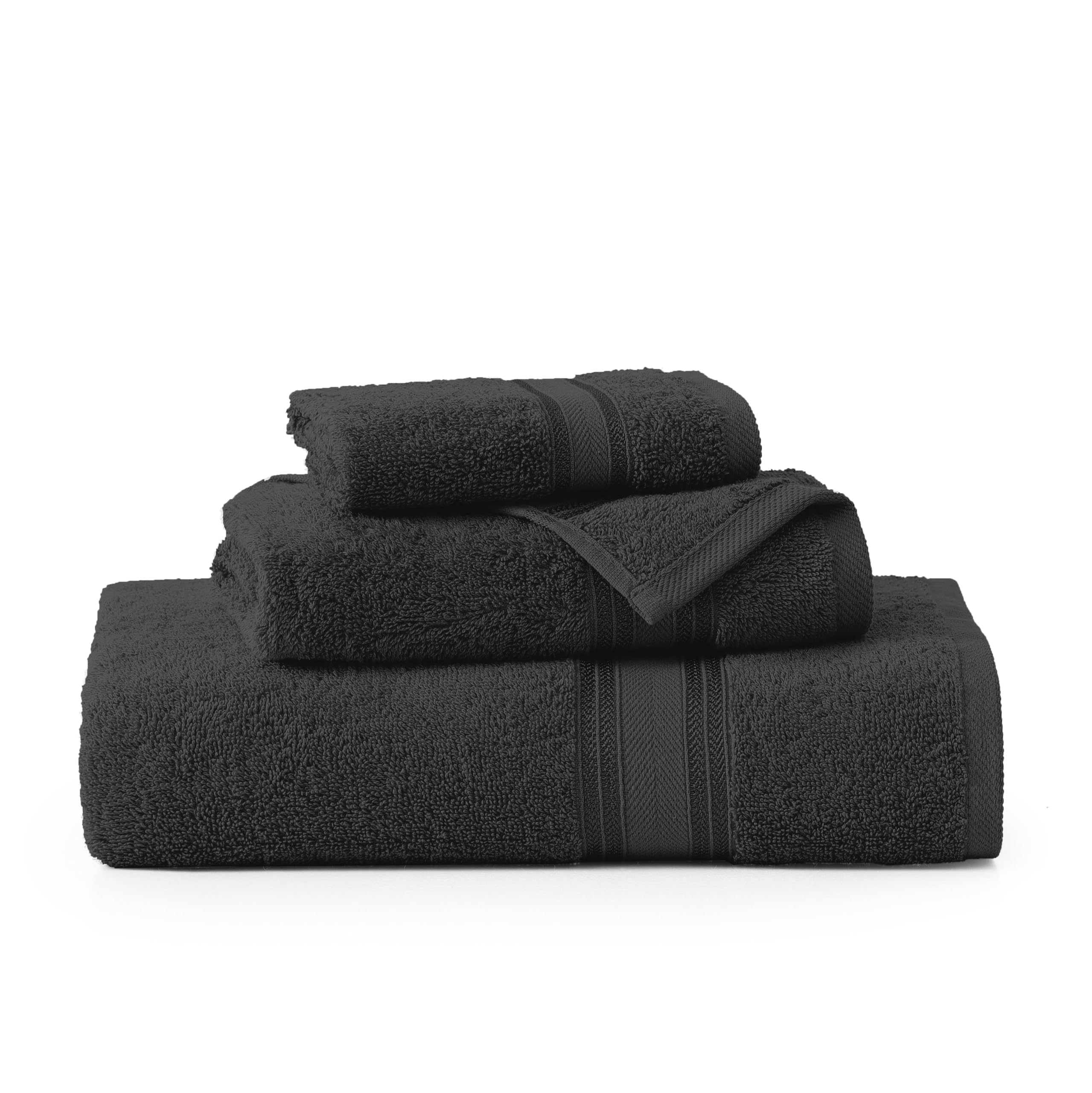 Foto 3 pulgar | Juego de Toallas Lane Linen Luxury Bath 3 Piezas 100% Algodón Negro - Venta Internacional