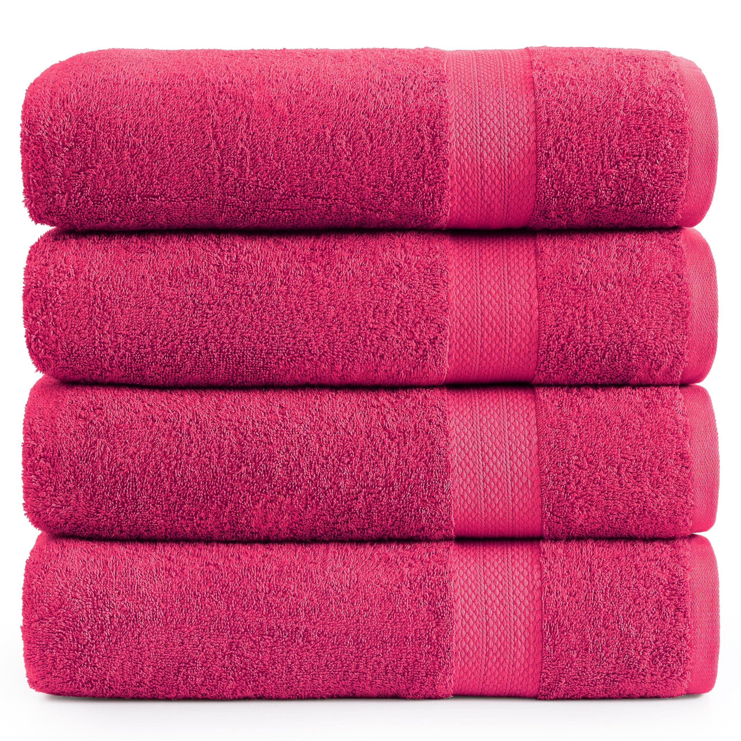 Juego De Toallas De Baño Lane Linen, 100% Algodón, 4 Unidades, 35 X 66 Cm, Fucsia - Venta Internacional. $1,326