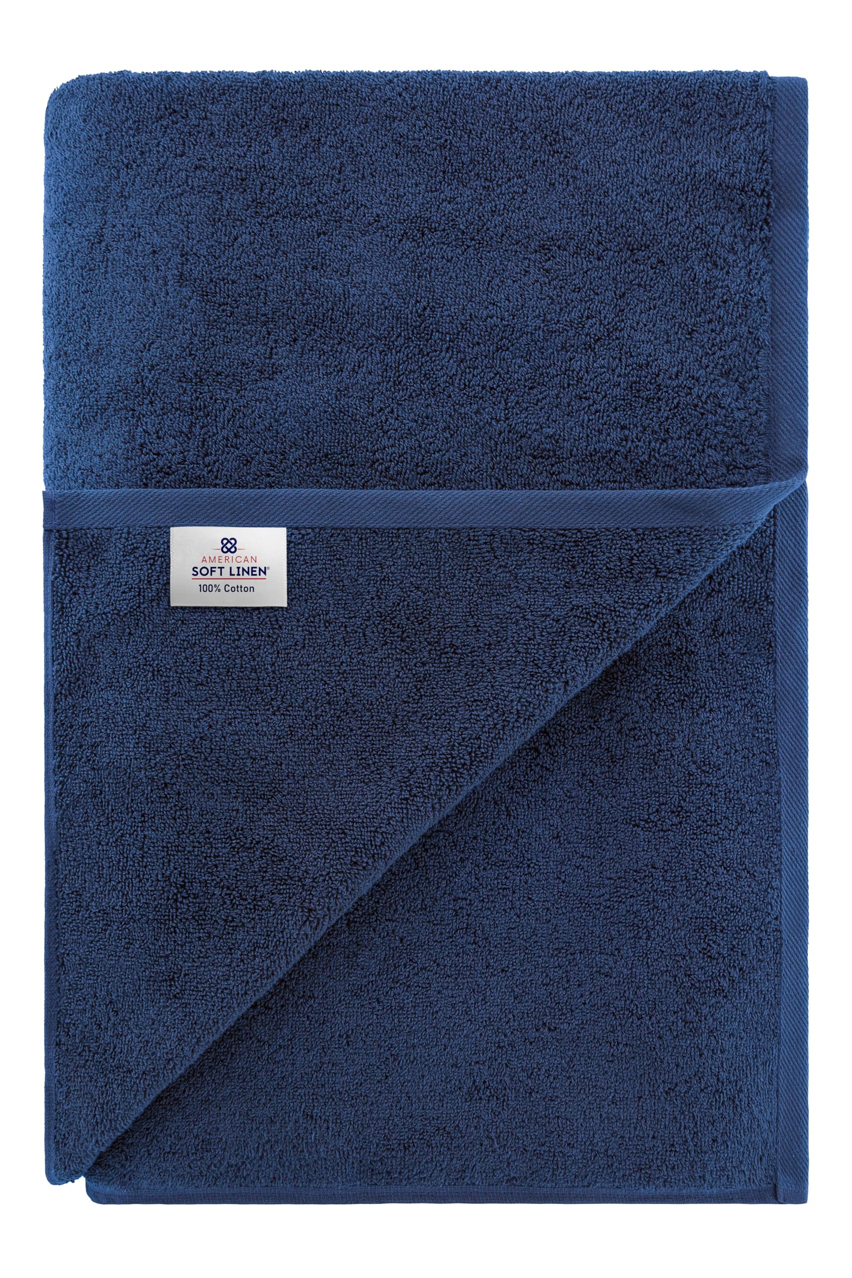 Foto 8 pulgar | Toalla De Baño American Soft Linen De Gran Tamaño, 100% Algodón, Azul Marino - Venta Internacional.