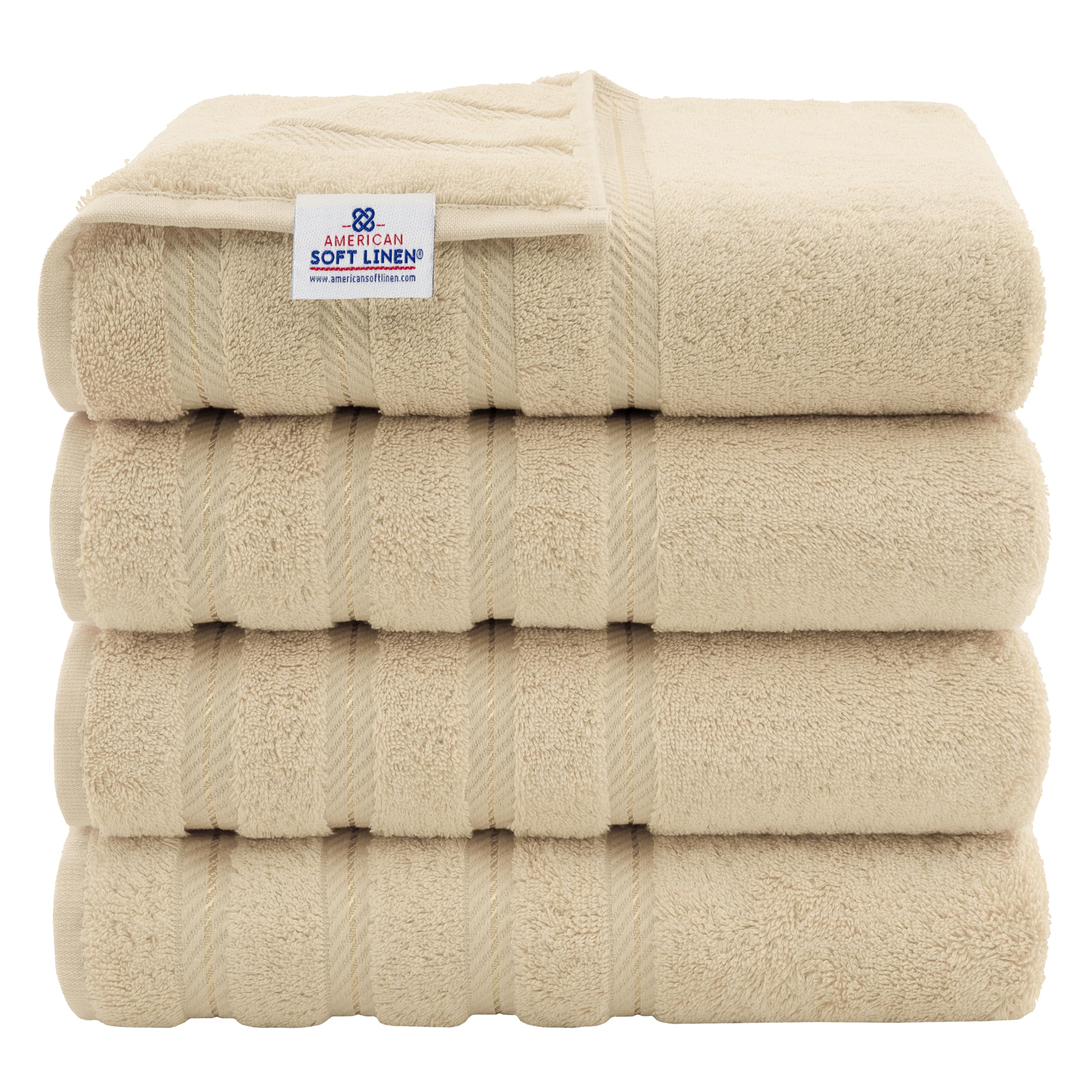 Juego De Toallas De Baño American Soft Linen Luxury, 4 Piezas, 100% Algodón - Venta Internacional.