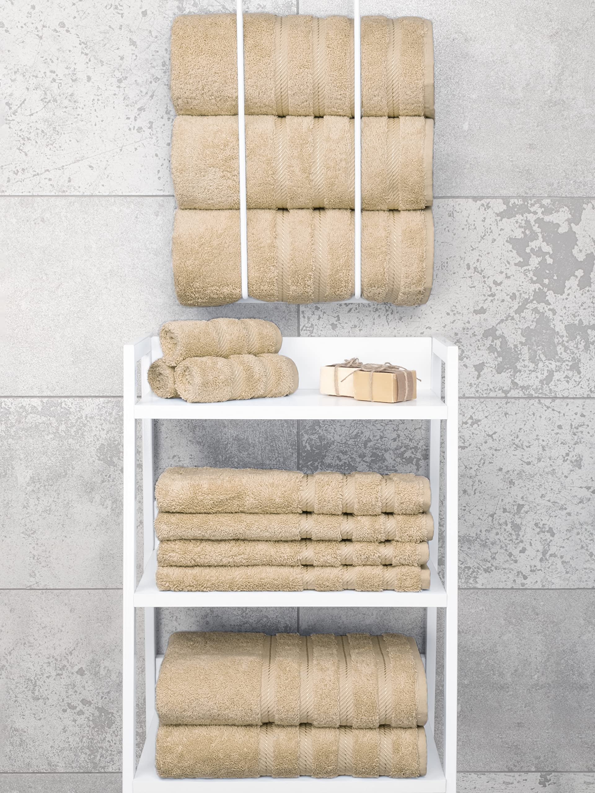 Foto 7 | Juego De Toallas De Baño American Soft Linen Luxury, 4 Piezas, 100% Algodón - Venta Internacional.