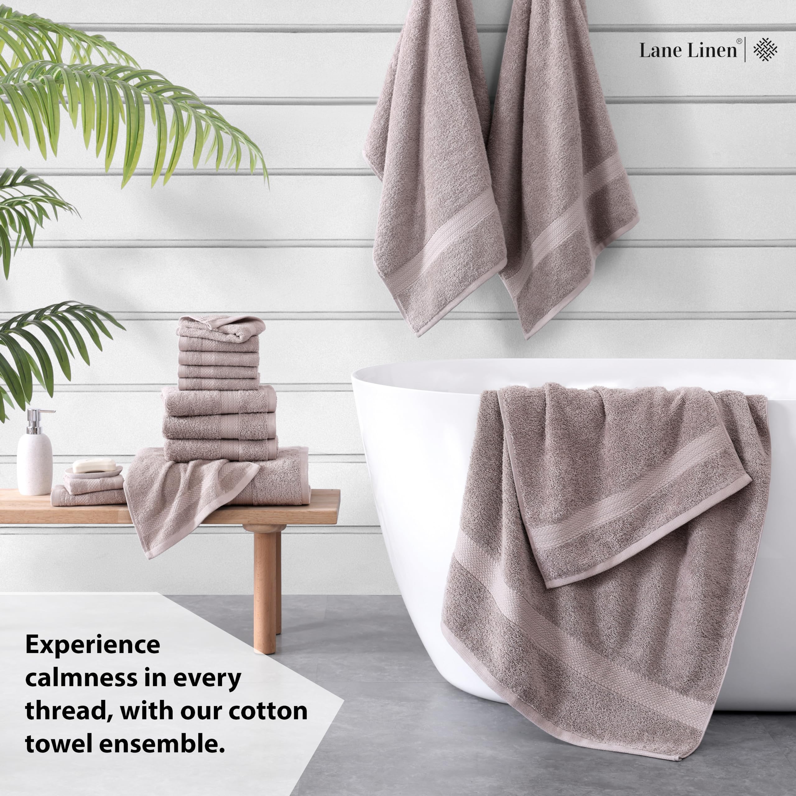 Foto 4 pulgar | Juego De Toallas De Baño Lane Linen, 16 Unidades, 100% Algodón, 600 G/m², Platino - Venta Internacional.