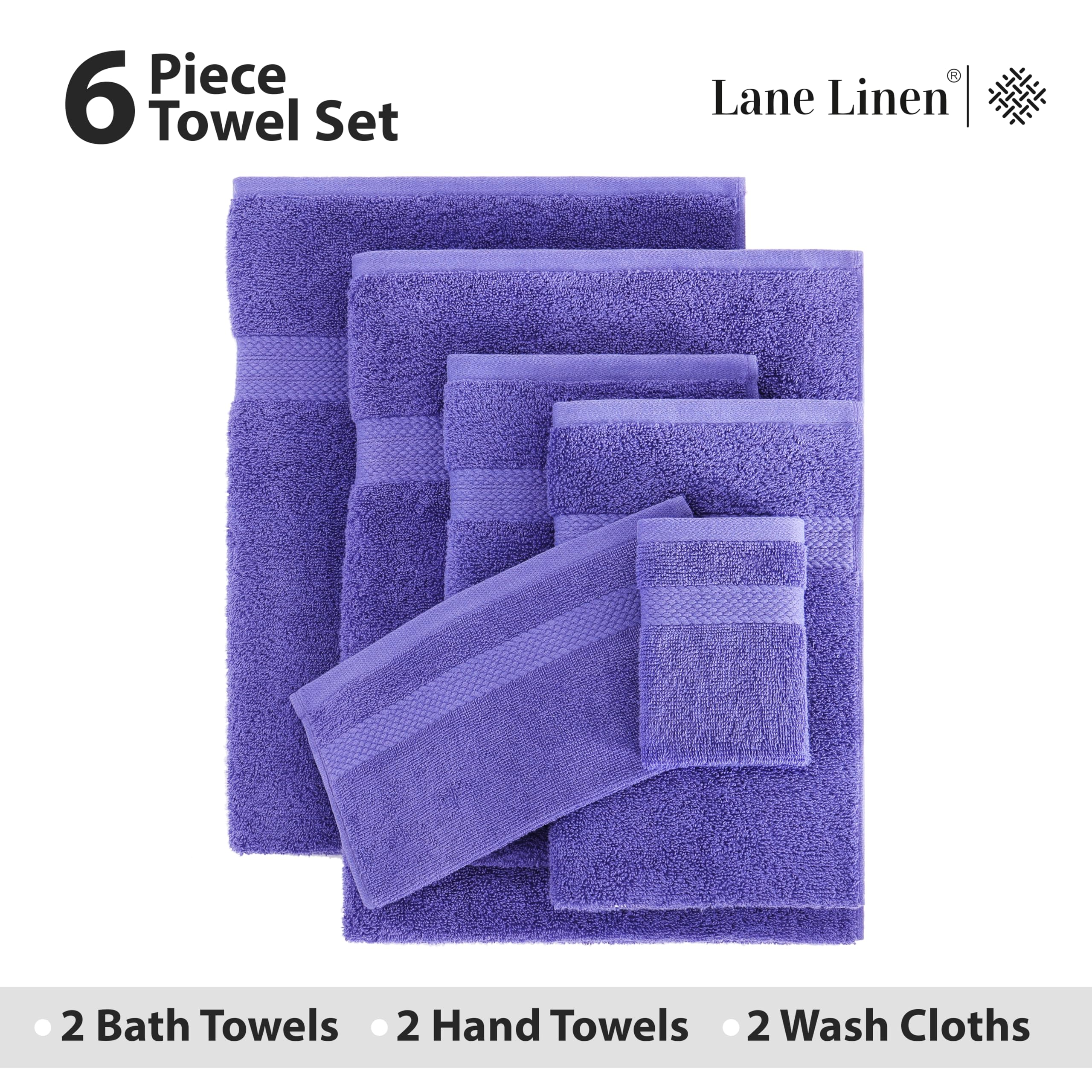 Foto 5 pulgar | Juego de Toallas de Baño Lane Linen 6 Piezas Algodón Azul Irlandés - Venta Internacional