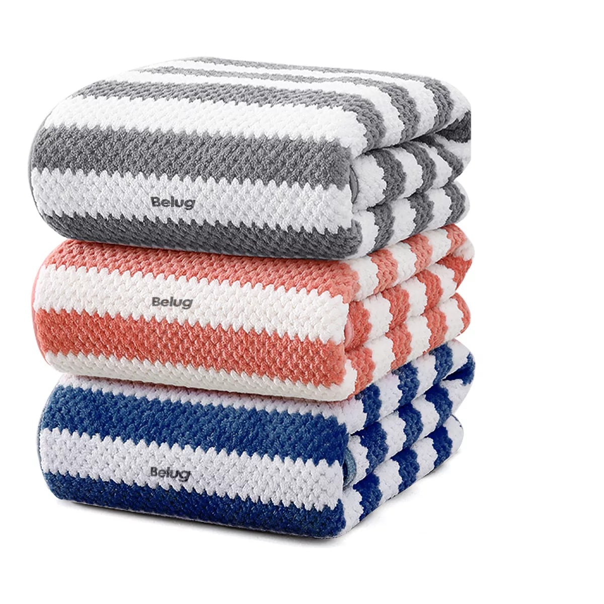 Toallas de Baño Grandes Lana Rayadas 3 piezas $682