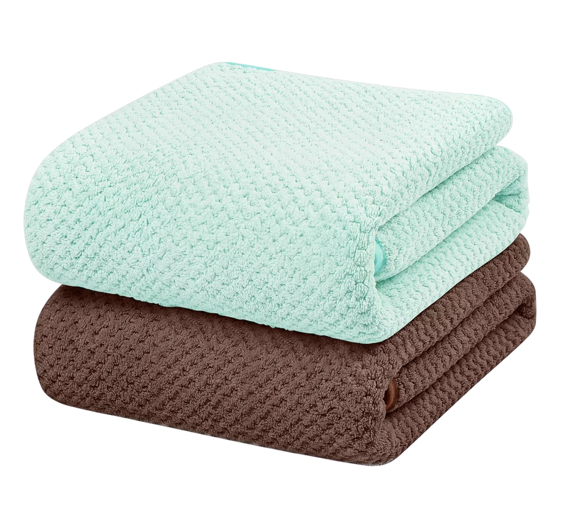 Toallas de Baño Completo Grande 70×140 cm 2 Piezas Marrón y Verde $552