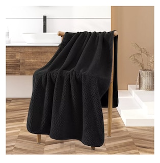 Foto 3 | Toallas de Baño Completo Grande 70×140 cm 2 Piezas Marrón y Negro