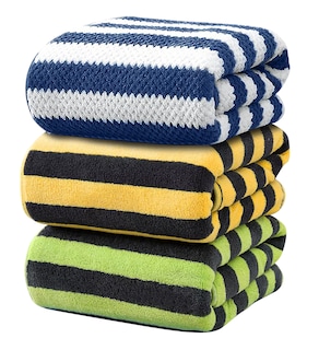 Foto 1 | Toallas de Baño 3 Amarillo Azul y Verde