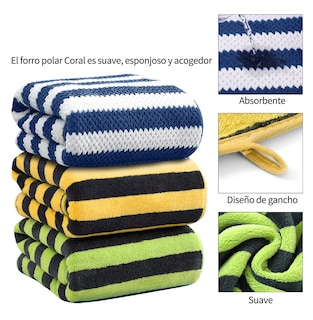 Foto 3 | Toallas de Baño 3 Amarillo Azul y Verde