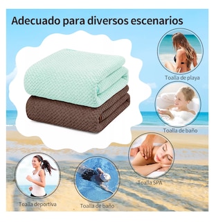 Foto 4 | Toallas de Baño Completo Grande 70×140 cm 2 Piezas Marrón y Verde