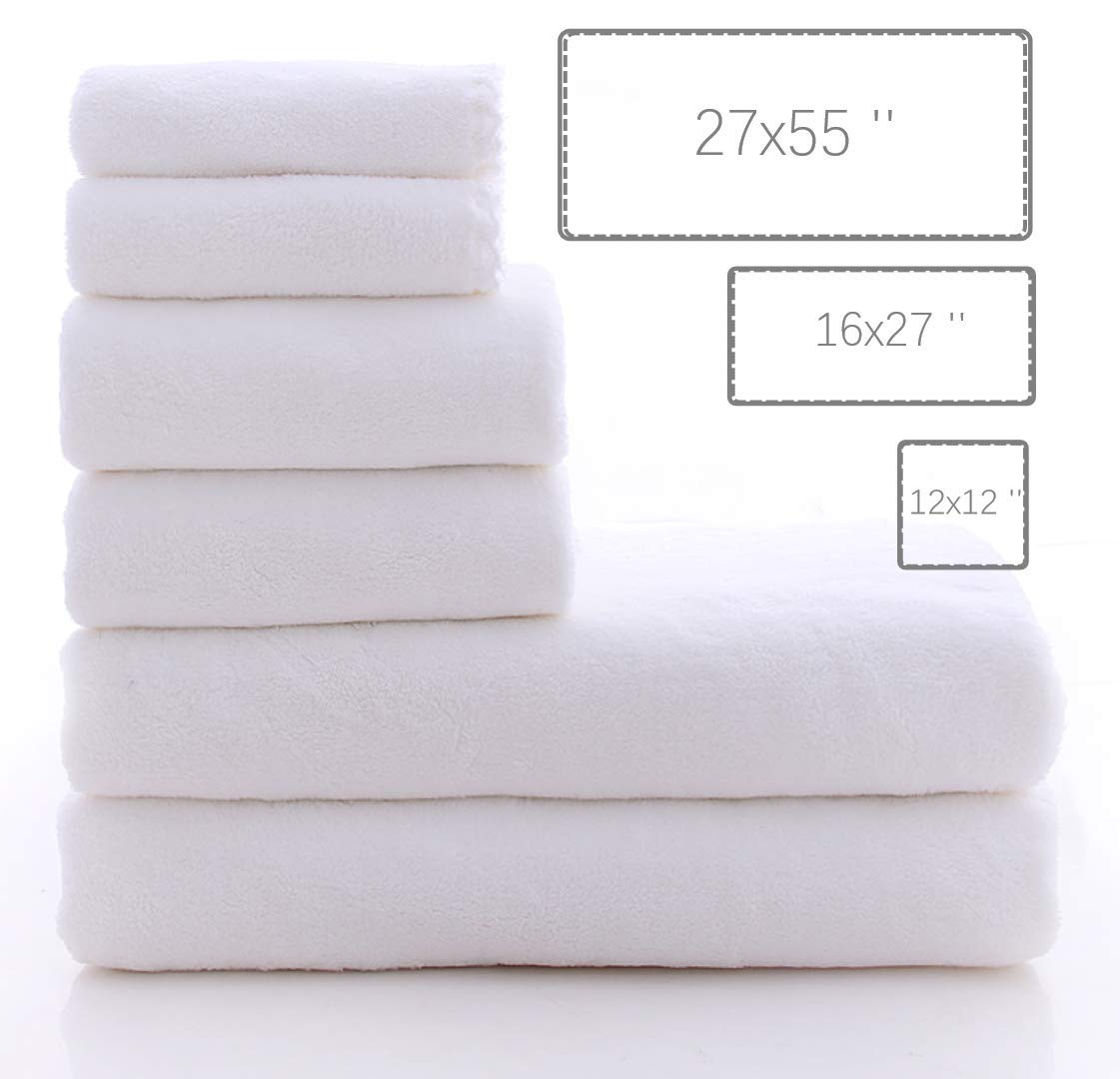 Foto 5 pulgar | Juego de Toallas Moonqueen Blancas 6 Piezas-Venta Internacional