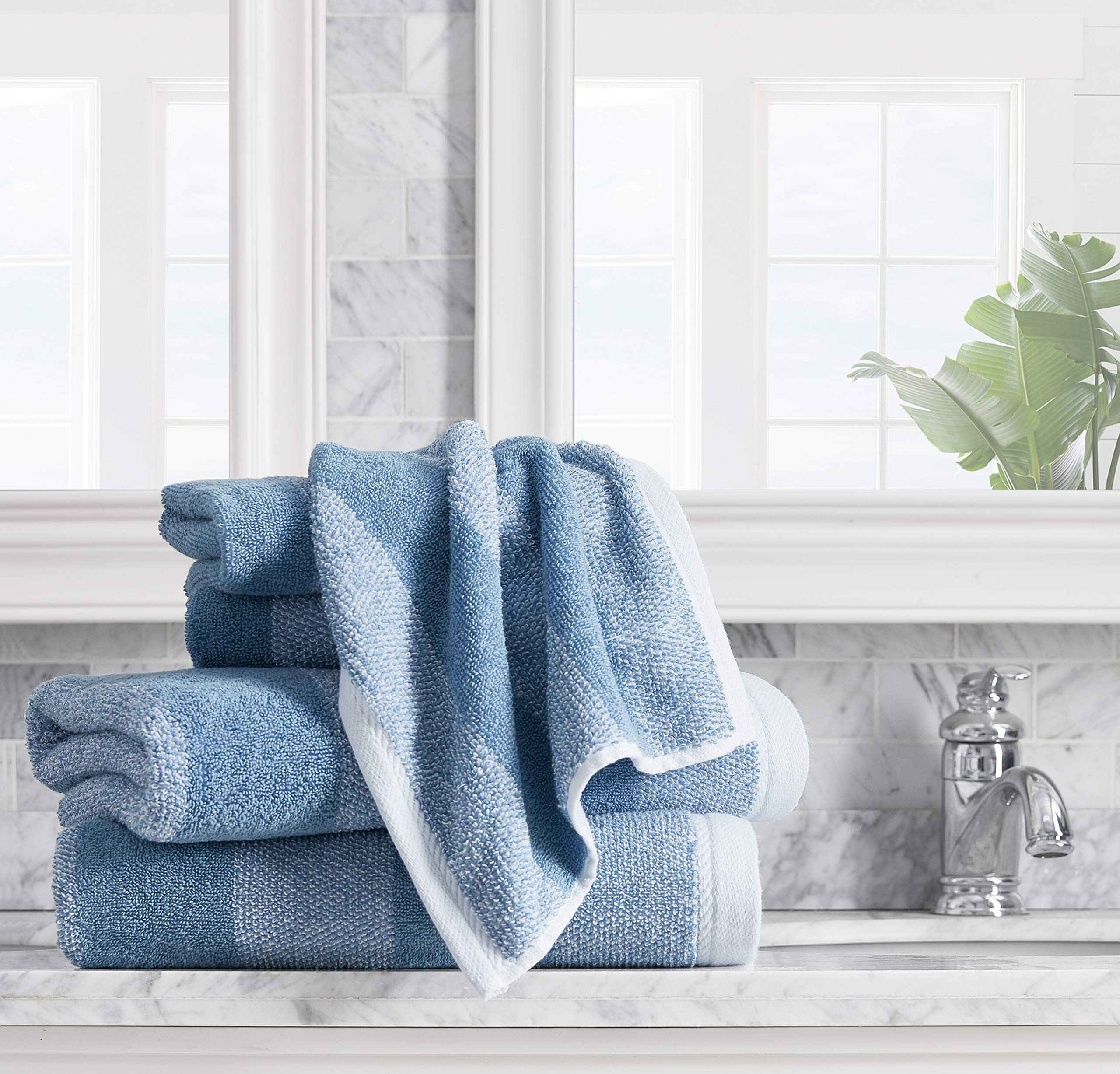 Foto 5 pulgar | Toallas De Baño Nautica Oak Lake Blue De 6 Piezas Muy Absorbentes - Venta Internacional.