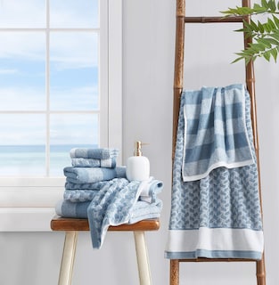Foto 5 | Toallas De Baño Nautica Oak Lake Blue De 6 Piezas Muy Absorbentes - Venta Internacional.