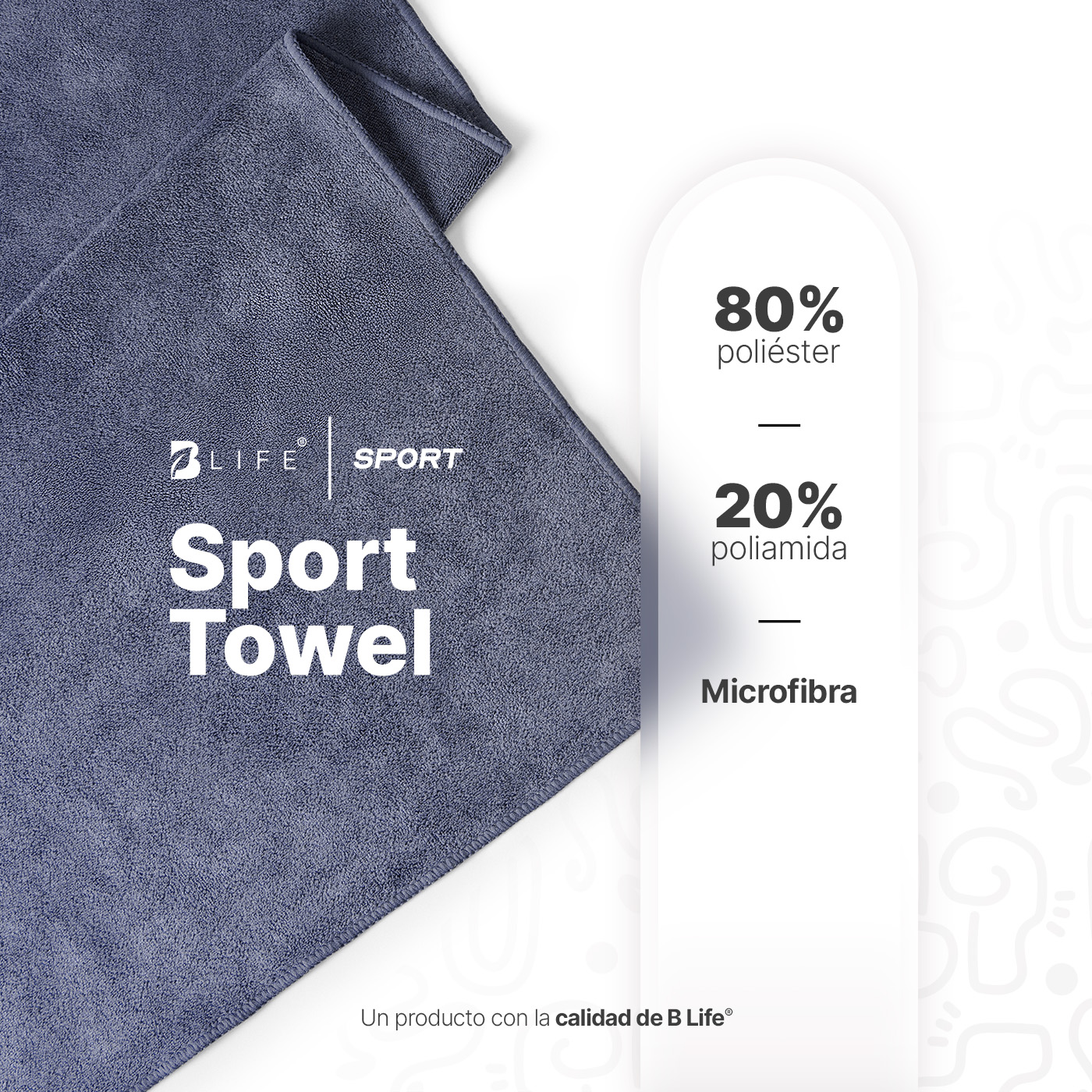 Foto 2 | Kit 5 Toallas Deportivas B Life de Microfibra Negro y Gris Absorbentes Secado Rápido
