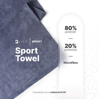 Foto 2 | Kit 5 Toallas Deportivas B Life de Microfibra Negro y Gris Absorbentes Secado Rápido