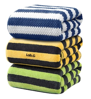 Foto 1 | Toallas De Baño Completo Lab.g Combination 3 Amarillo, Azul Blanco Verde Negro