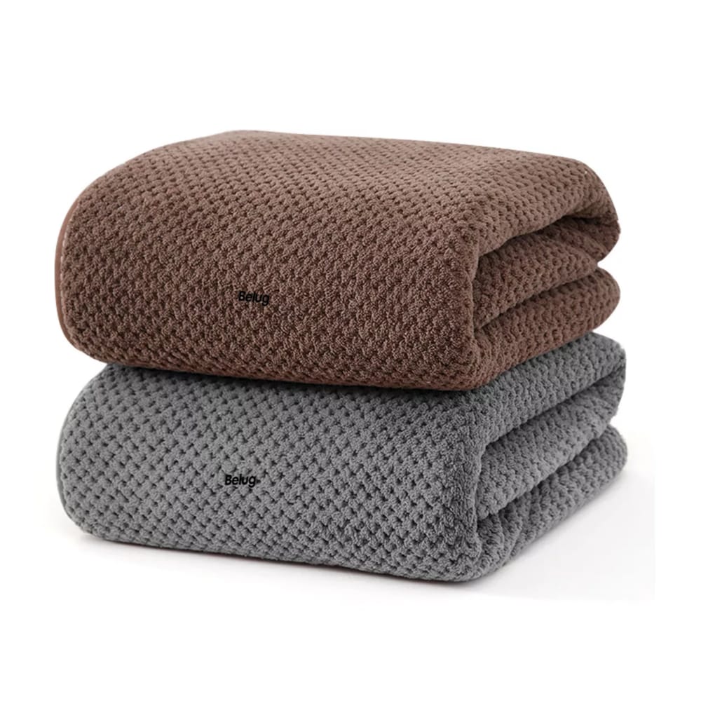 Toallas De Baño Completo Grande 70×140 Cm 2 Piezas Gris Oscuro Y Marrón Belug $519
