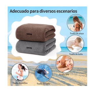 Foto 2 | Toallas De Baño Completo Grande 70×140 Cm 2 Piezas Gris Oscuro Y Marrón Belug