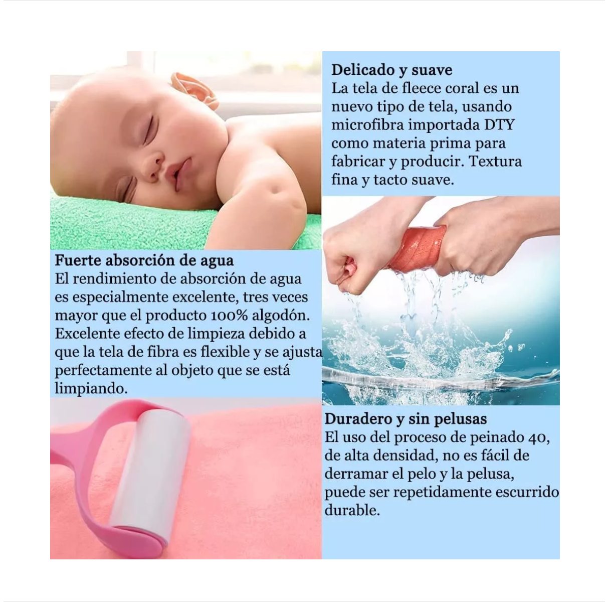 Foto 4 pulgar | 4 Pzs Juego Toalla Baño,lana Coral Suave De Alta Densidad Rosa/morado Belug