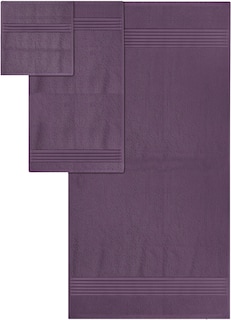 Foto 2 | Juego De Toallas Utopia Towels, 8 Piezas, 100% Algodón Hilado En Anillos, Color Ciruela - Venta Internacional.